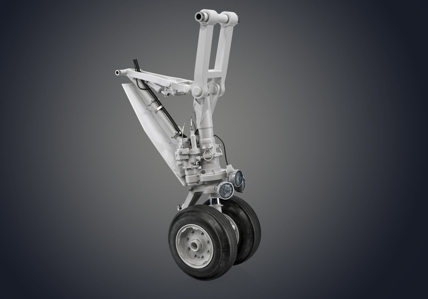 Landing gear Front for Business Jet 3D model_1