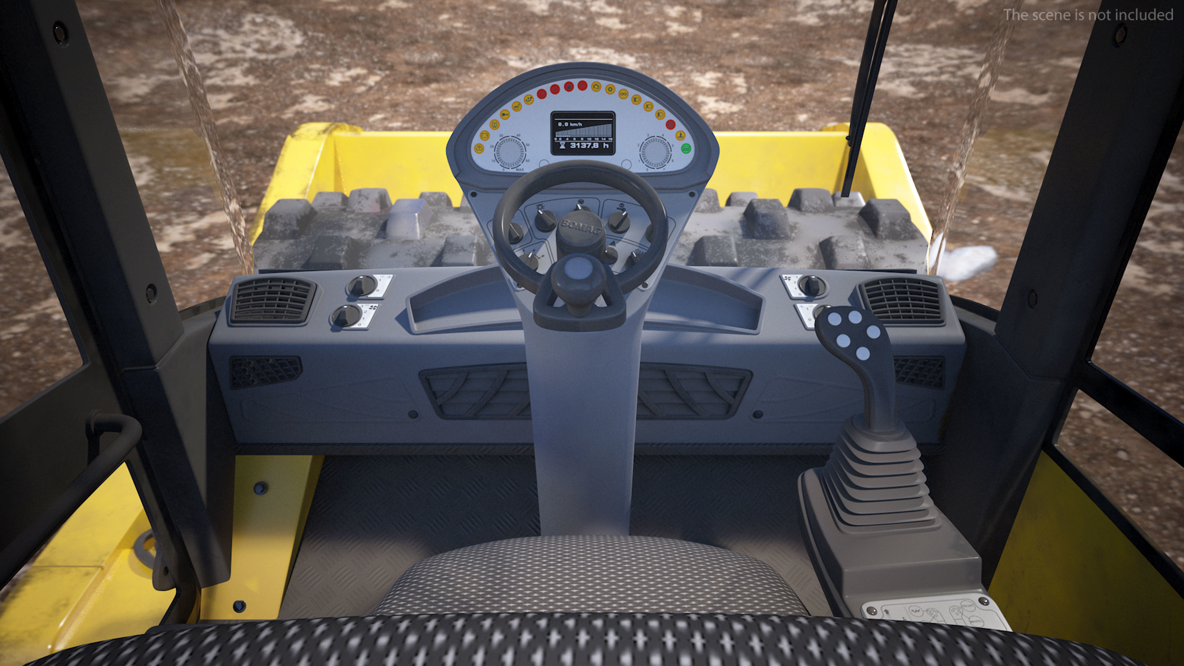 BOMAG BW226 PDH5 Single Drum Compactor Dirty Rigged 3D model_14