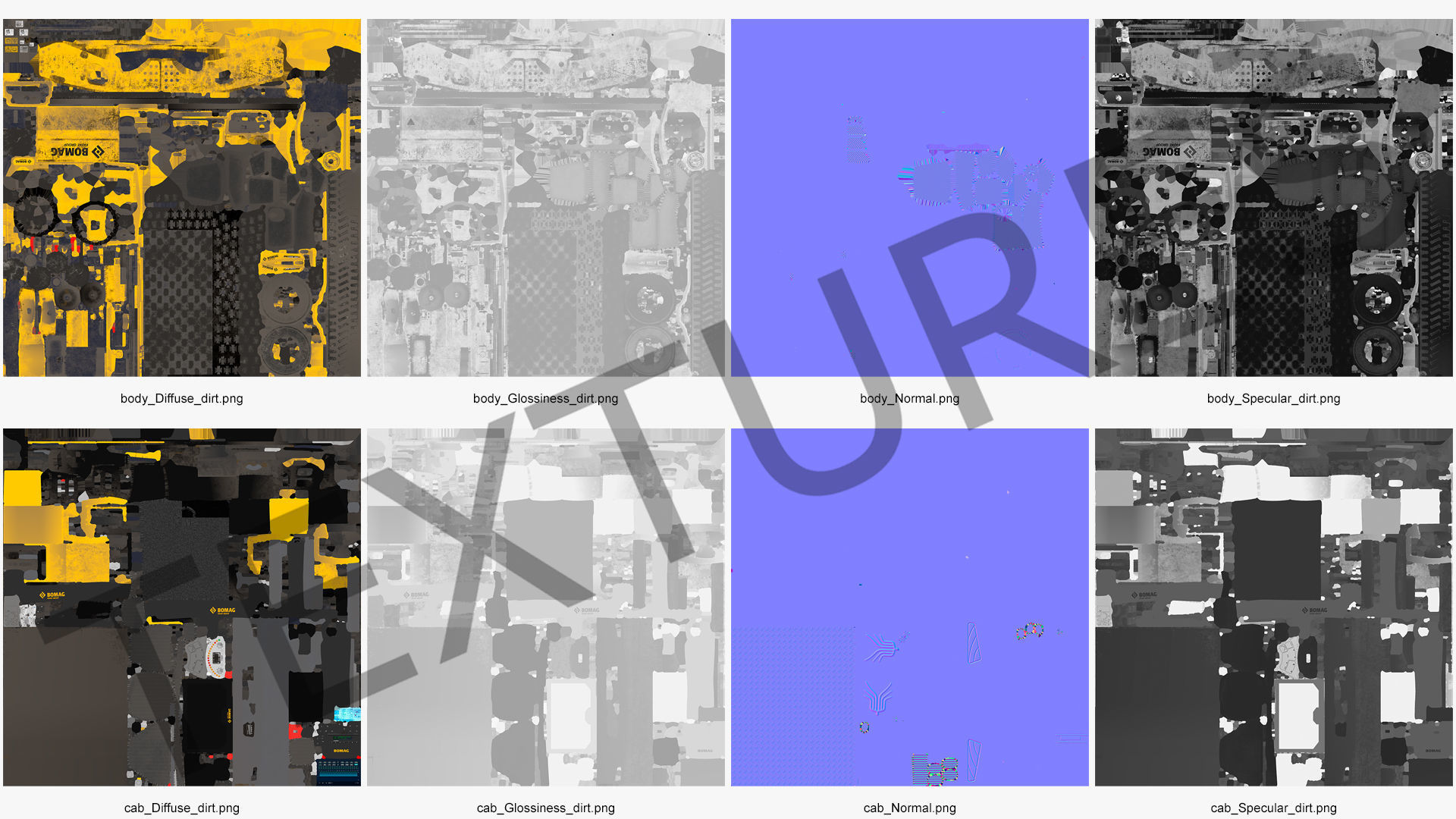 BOMAG BW226 PDH5 Single Drum Compactor Dirty Rigged 3D model_48