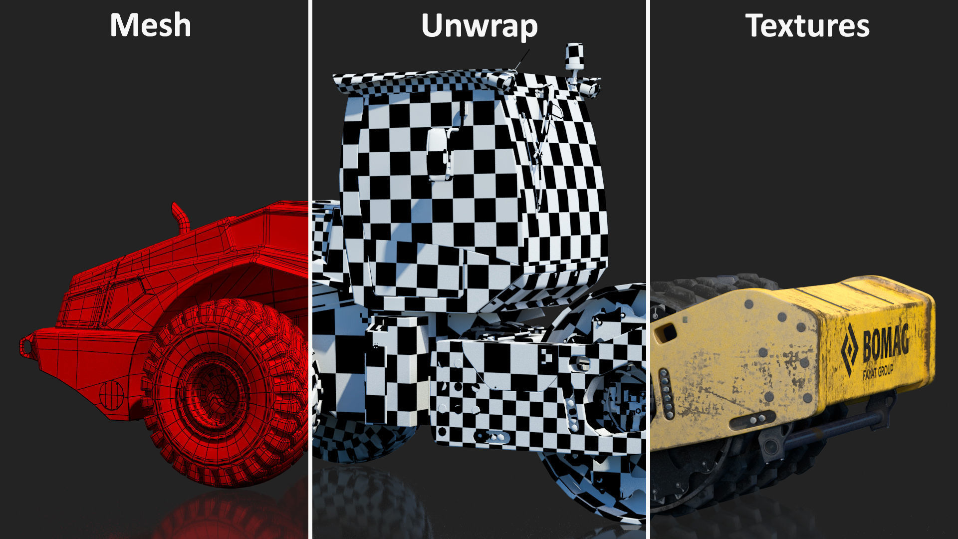 BOMAG BW226 PDH5 Single Drum Compactor Dirty Rigged 3D model_45