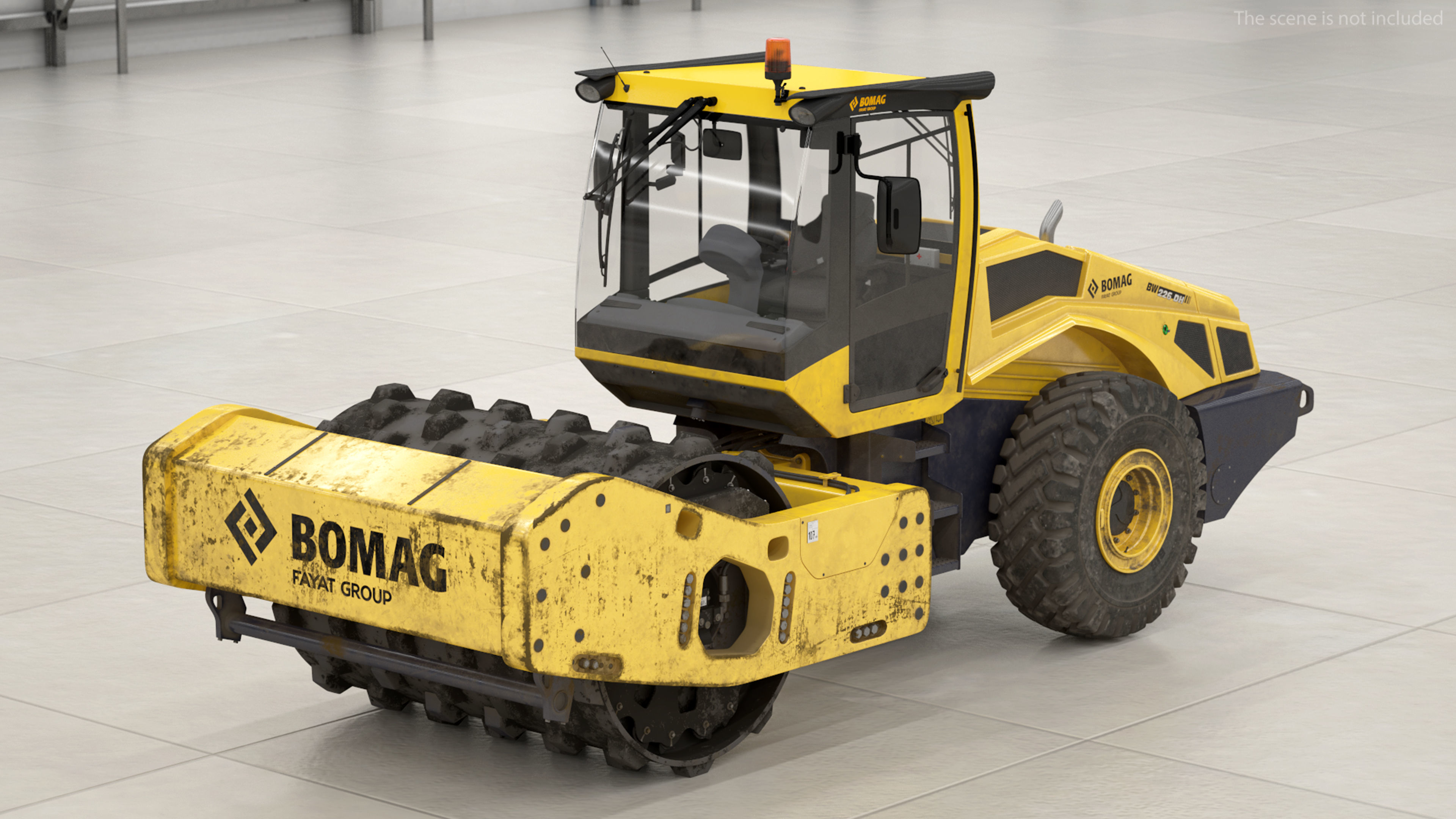 BOMAG BW226 PDH5 Single Drum Compactor Dirty Rigged 3D model_5