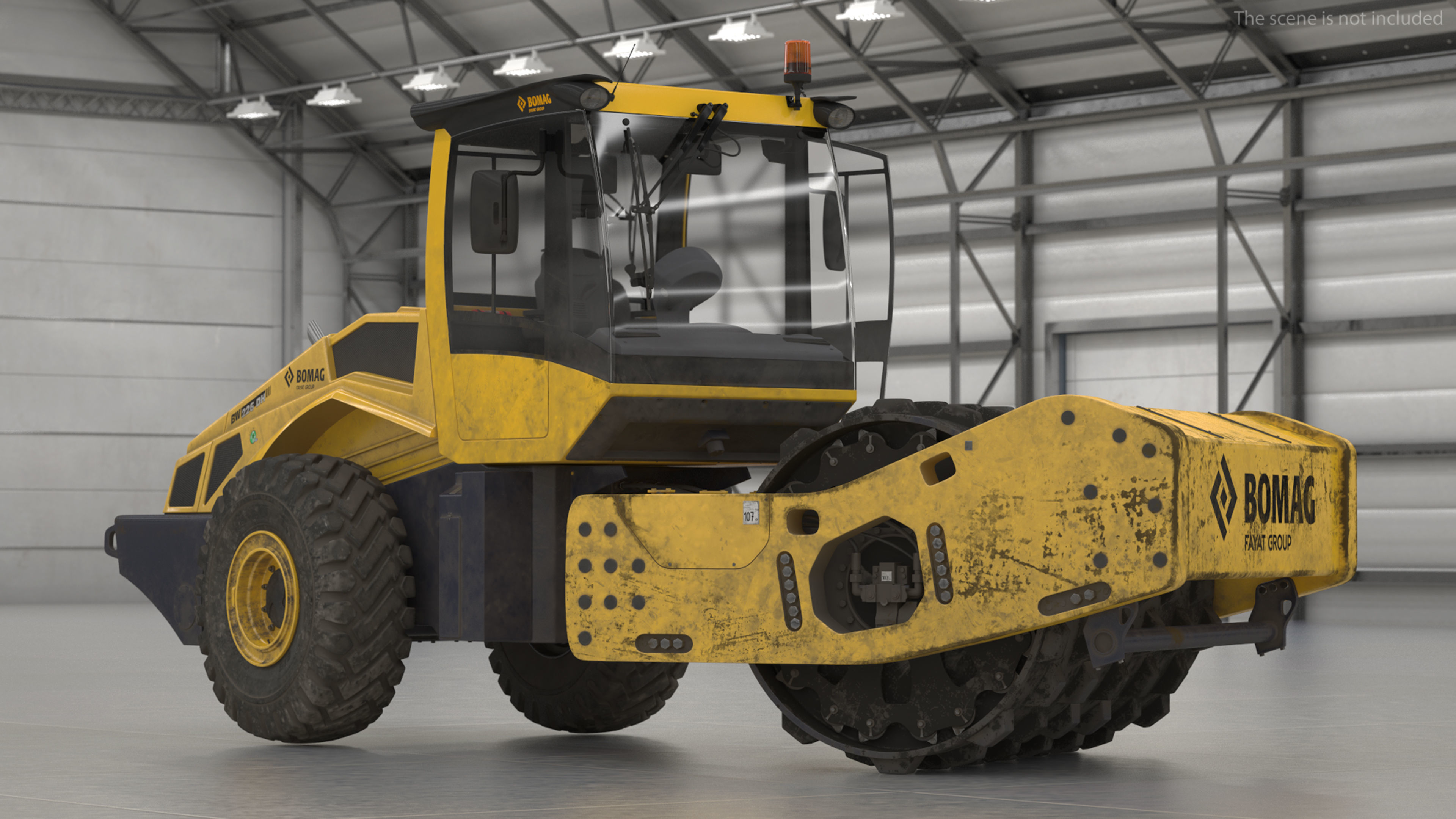 BOMAG BW226 PDH5 Single Drum Compactor Dirty Rigged 3D model_8