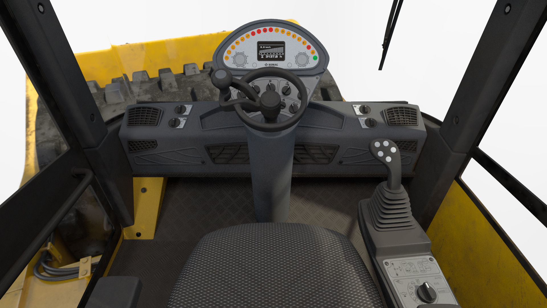 BOMAG BW226 PDH5 Single Drum Compactor Dirty Rigged 3D model_37