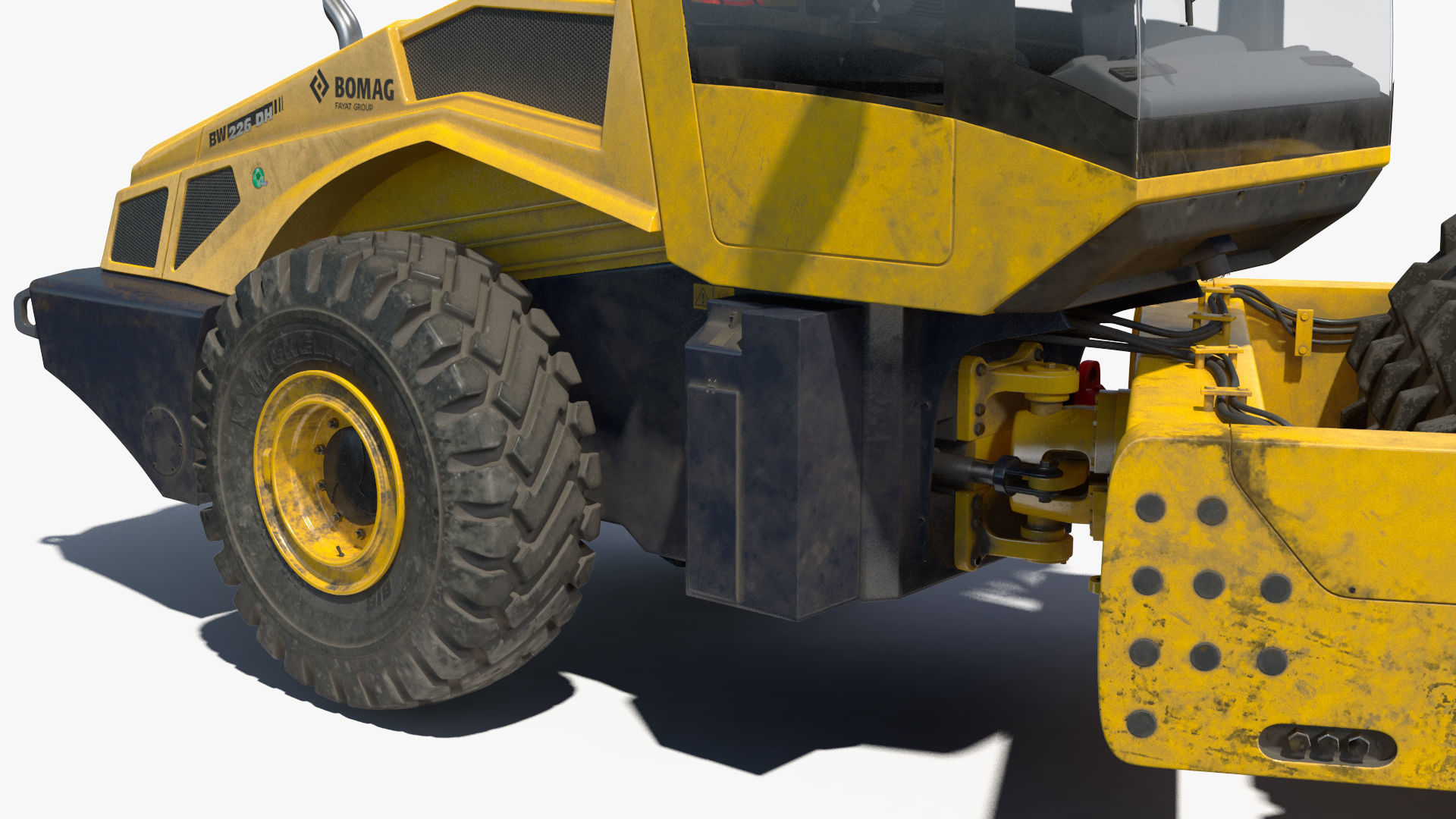 BOMAG BW226 PDH5 Single Drum Compactor Dirty Rigged 3D model_27