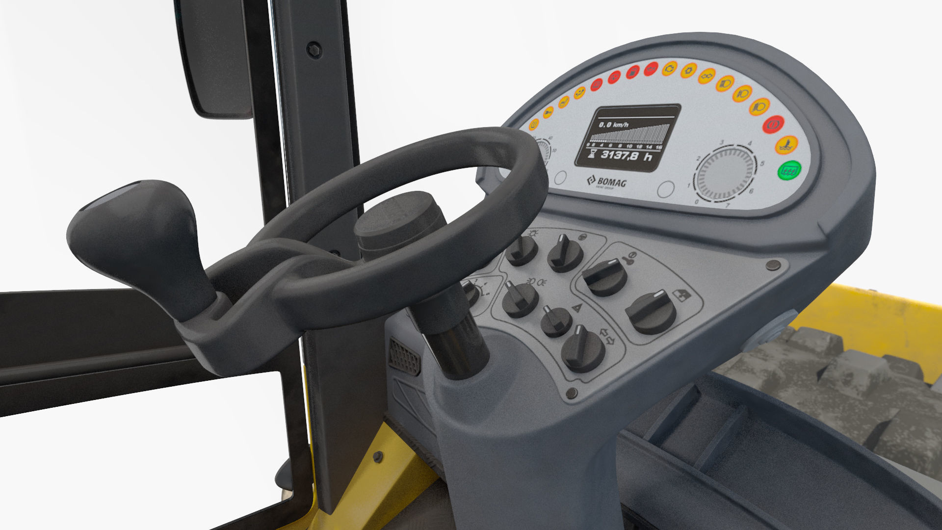 BOMAG BW226 PDH5 Single Drum Compactor Dirty Rigged 3D model_40