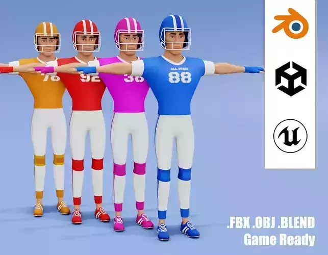 Male cartoon character with 4 outfit