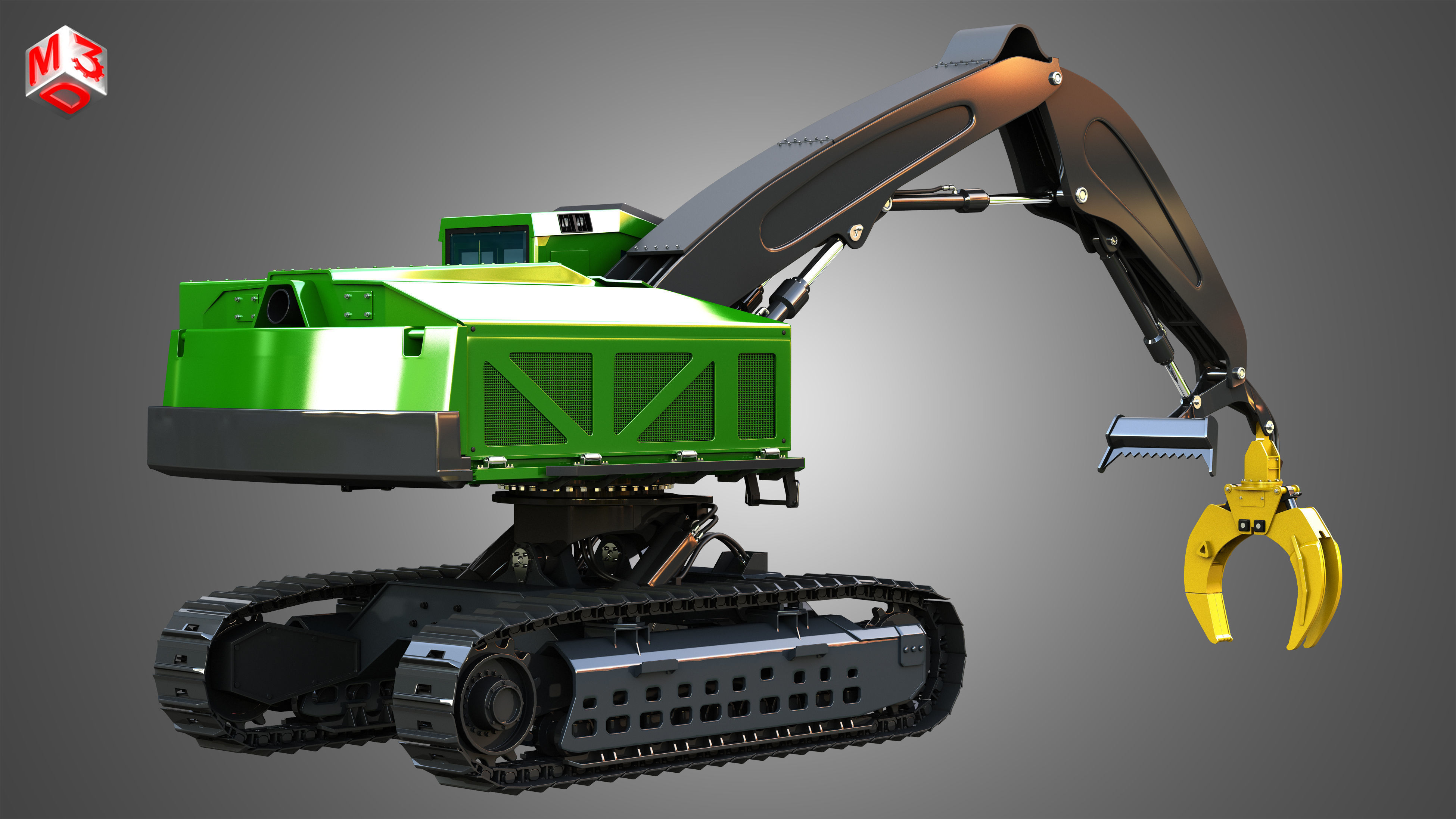 JD - 959MH Tracked Forest Machine 3 in 1 3D Model Collection_8