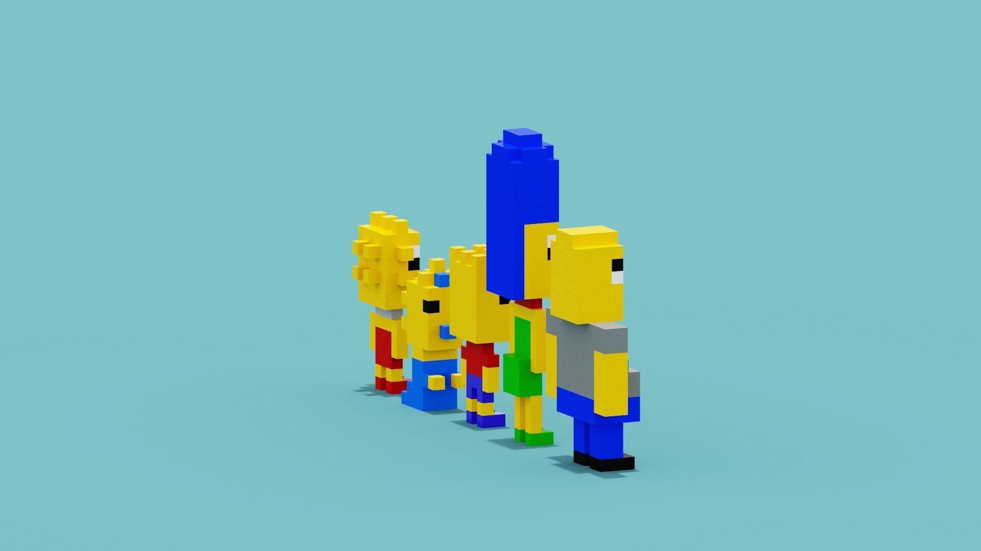 Voxel Simpsons Low-poly 3D model_11
