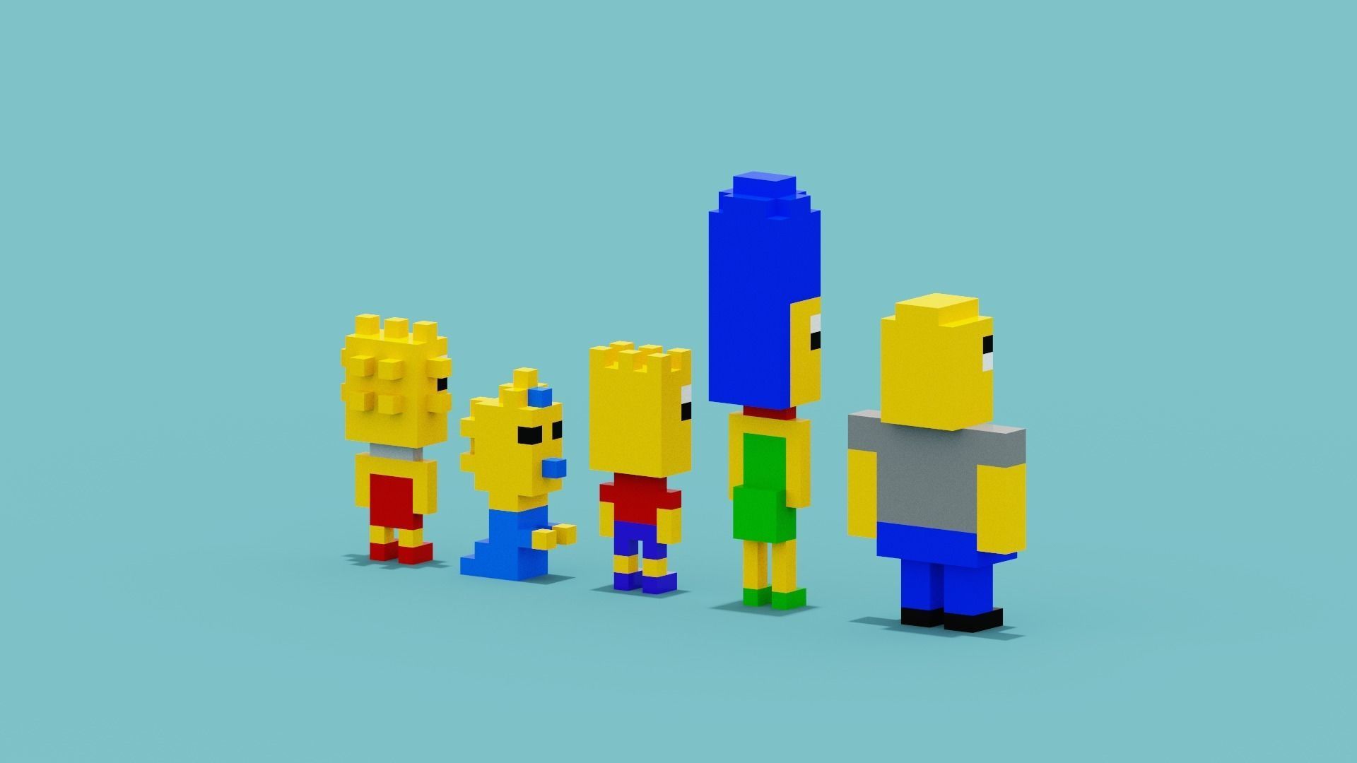 Voxel Simpsons Low-poly 3D model_10