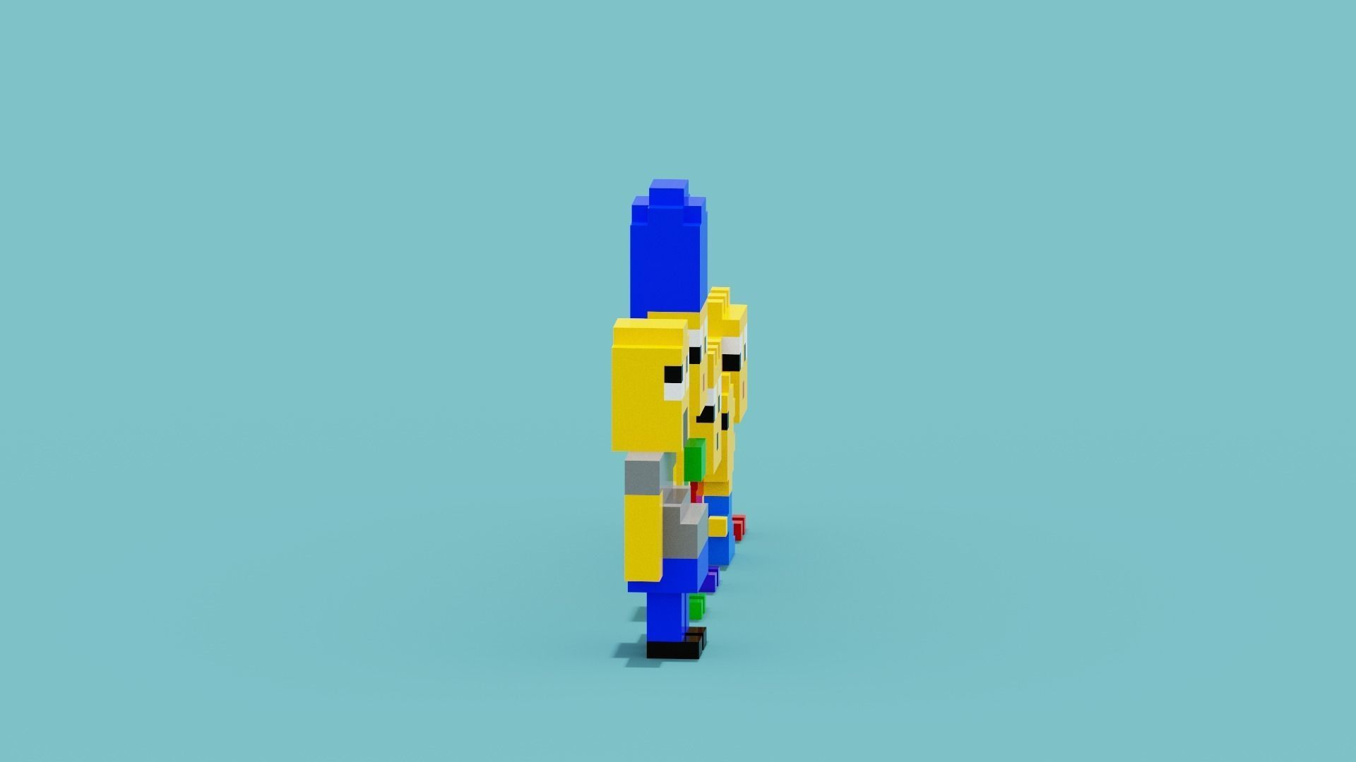 Voxel Simpsons Low-poly 3D model_8