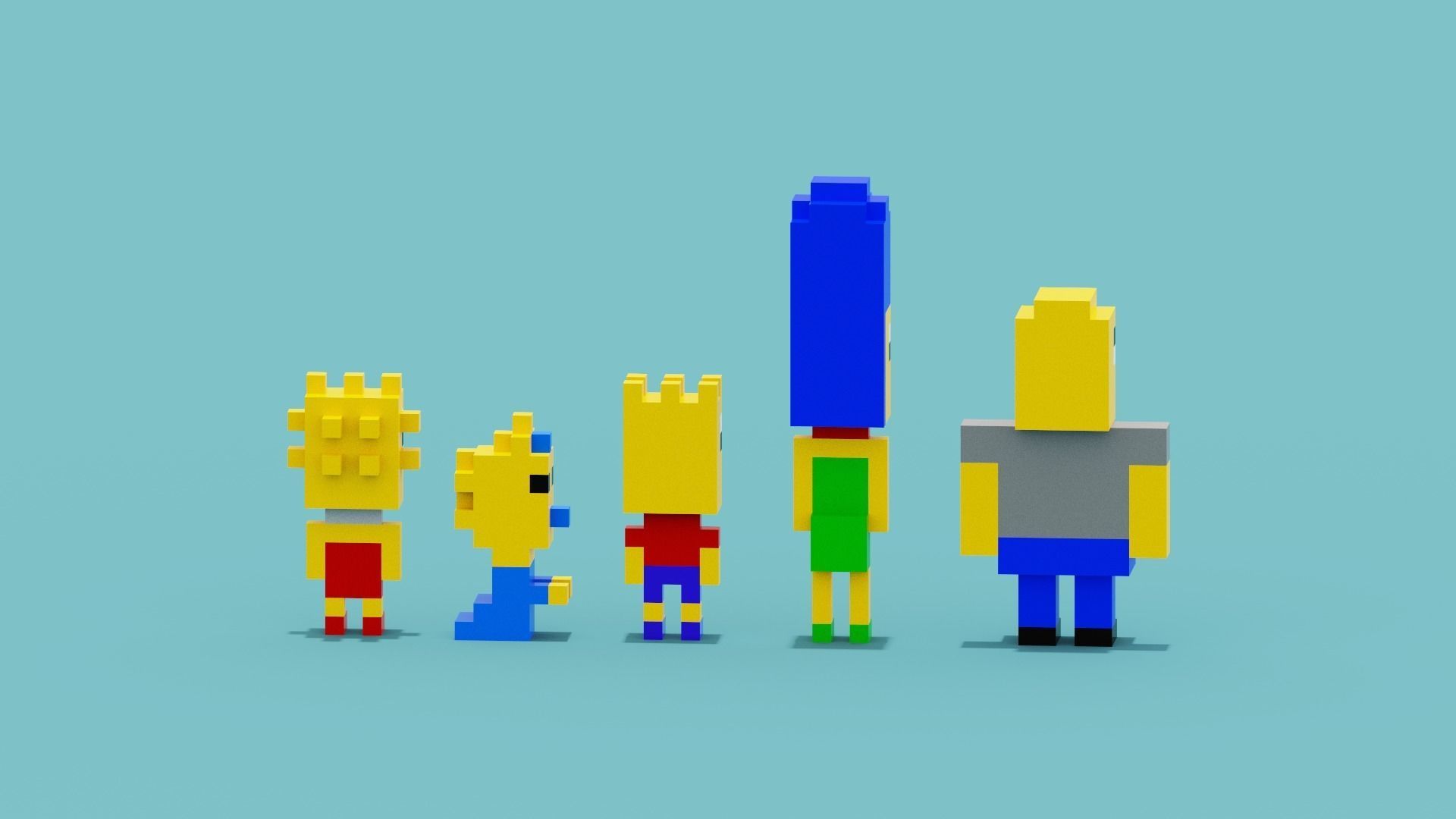 Voxel Simpsons Low-poly 3D model_7