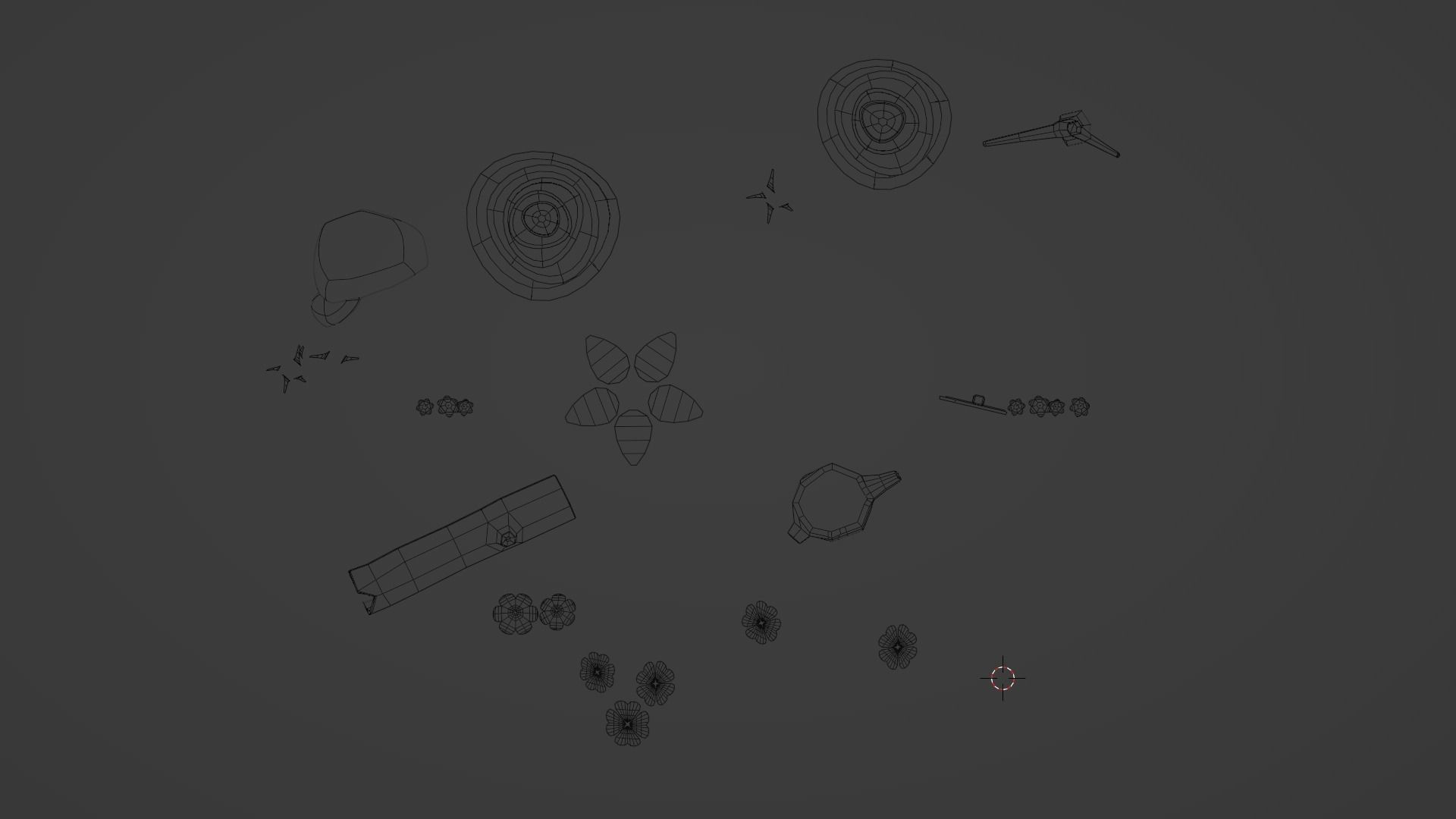 Flowers Plants Stones Trees Grass Nature VR AR Low Poly  Low-poly 3D model_10