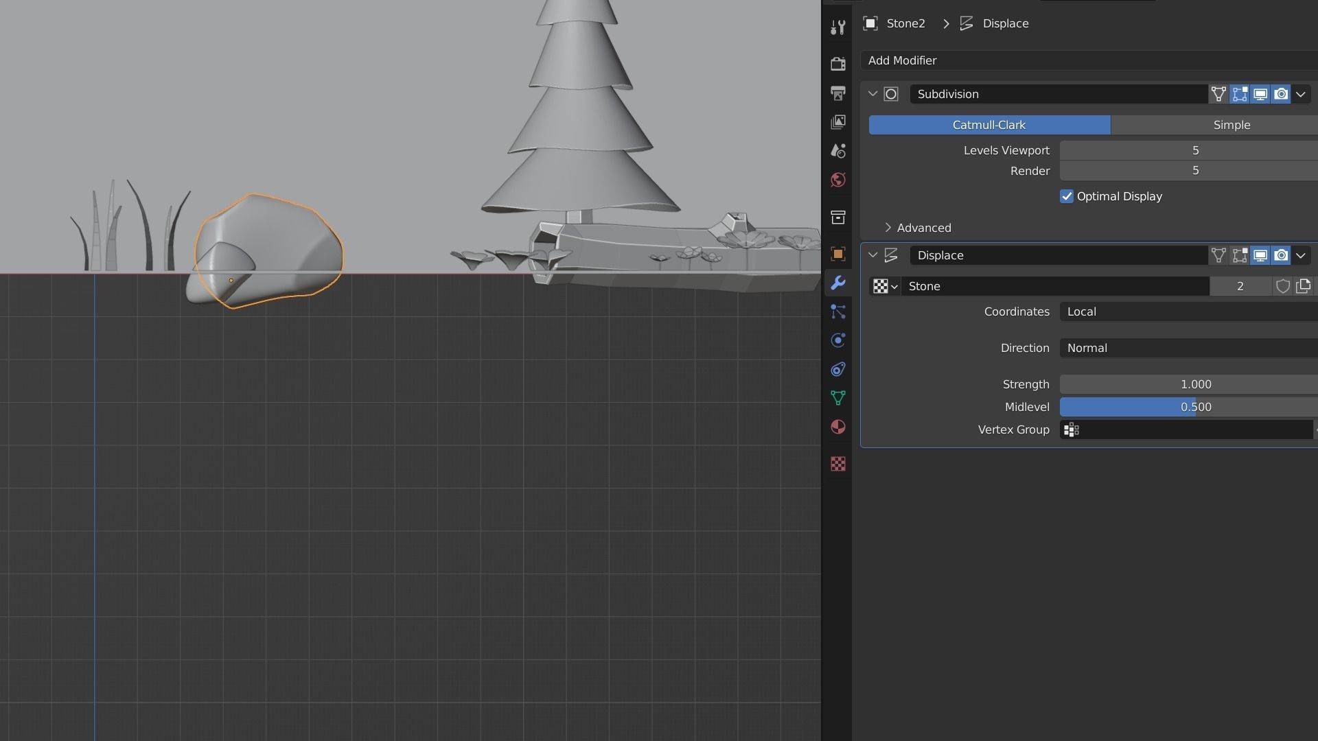 Flowers Plants Stones Trees Grass Nature VR AR Low Poly  Low-poly 3D model_12