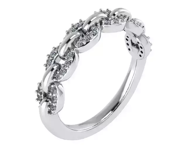 Chain Styled Diamond Ring 0705