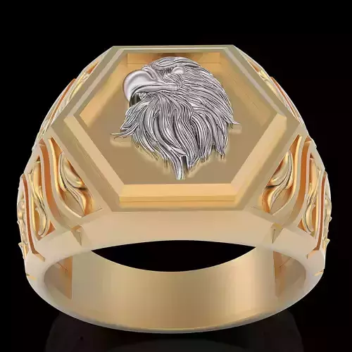 Eagle ring silver gold sterling jewelry printable 3D model