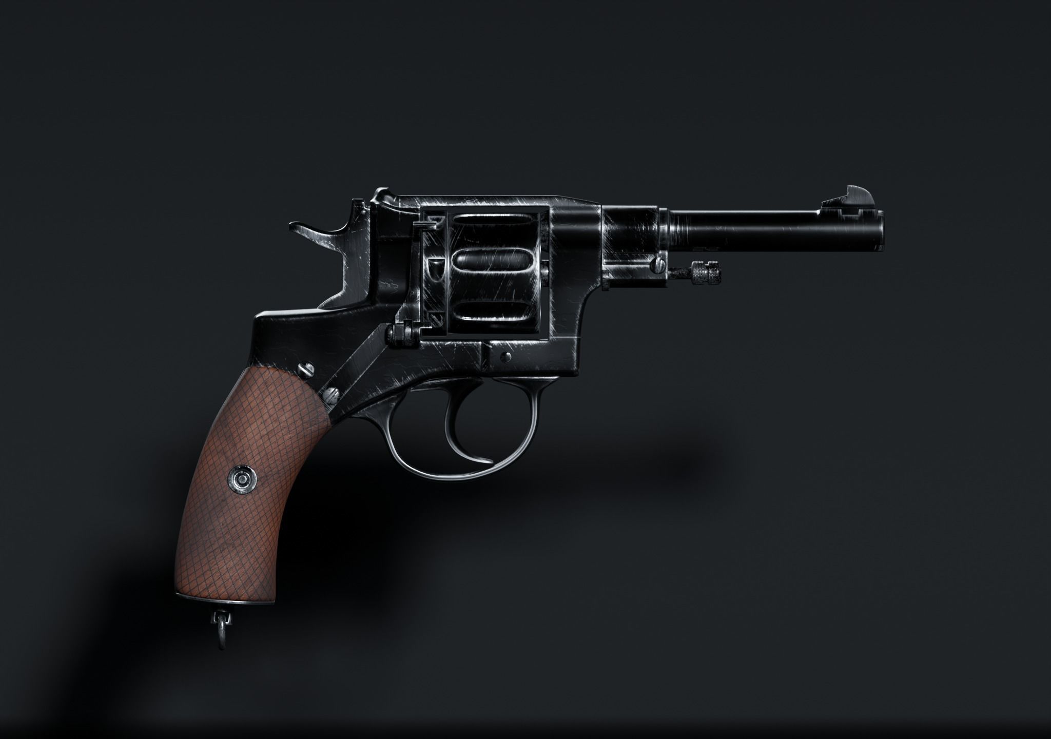 Revolver Nagant 1895  Free 3D model_1