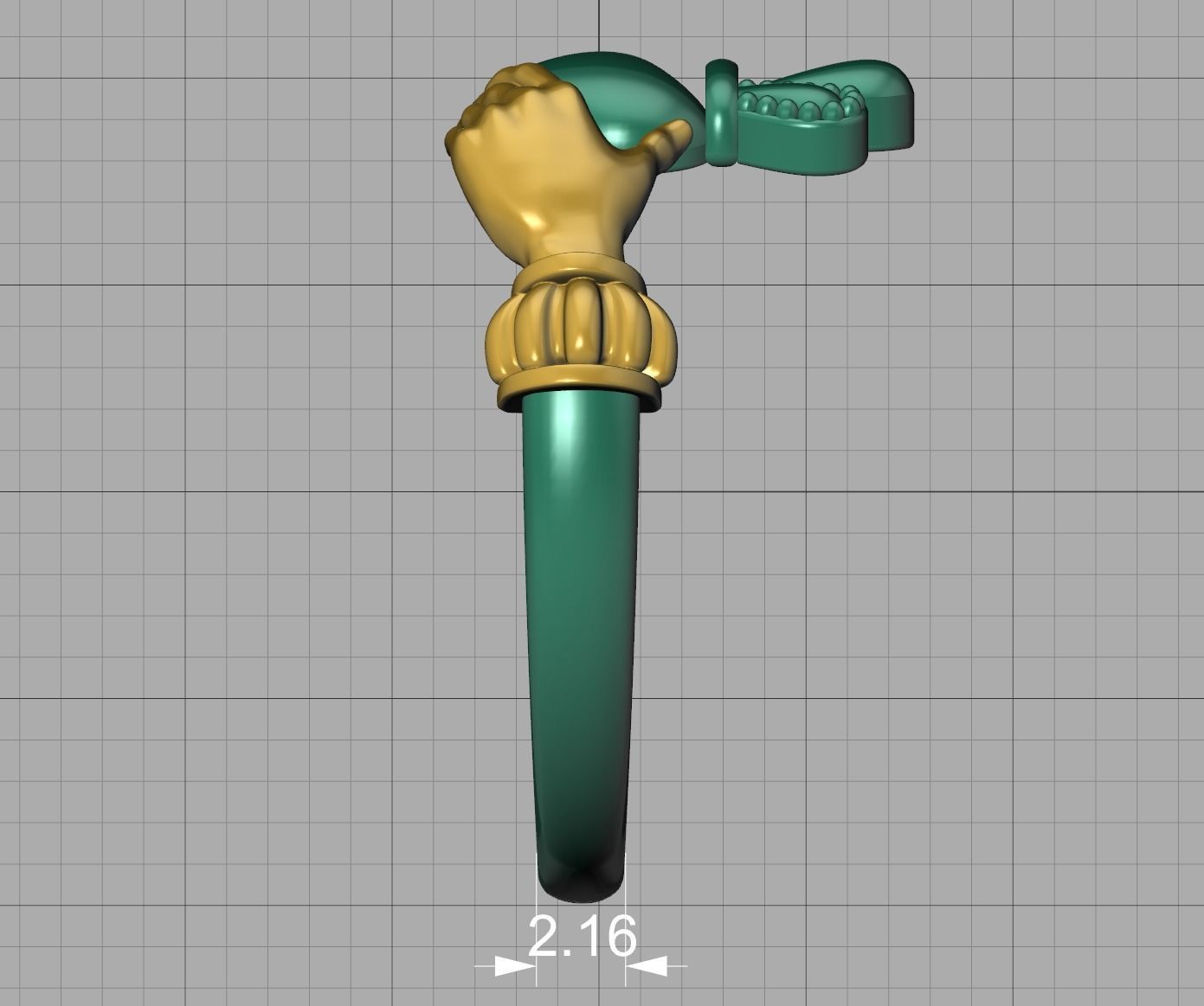 Heavy Twotone Claddagh Ring Friendship Heart Ring 3dmodel 3D print model_19