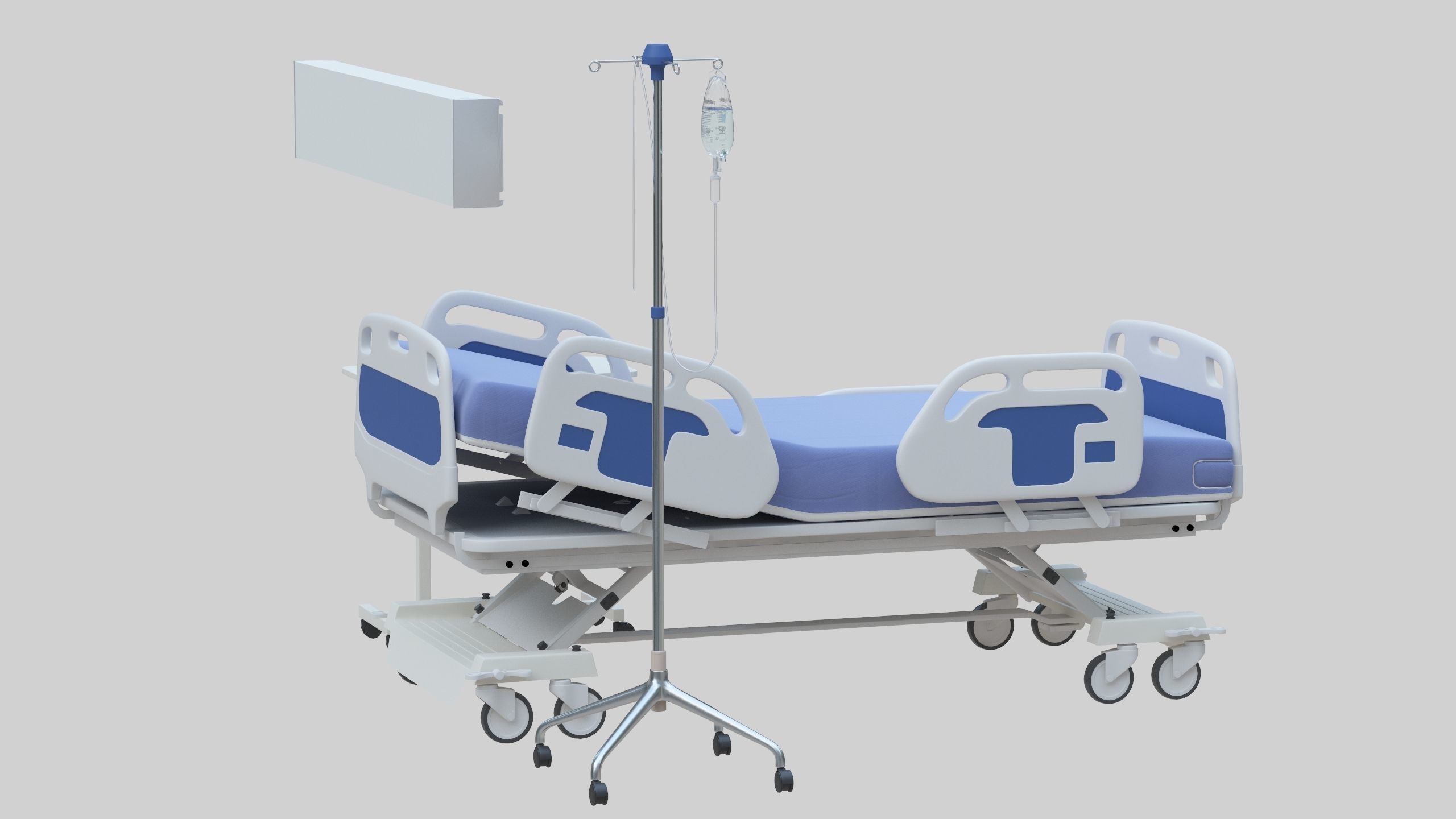 Hospital Bed Low-poly 3D model_5