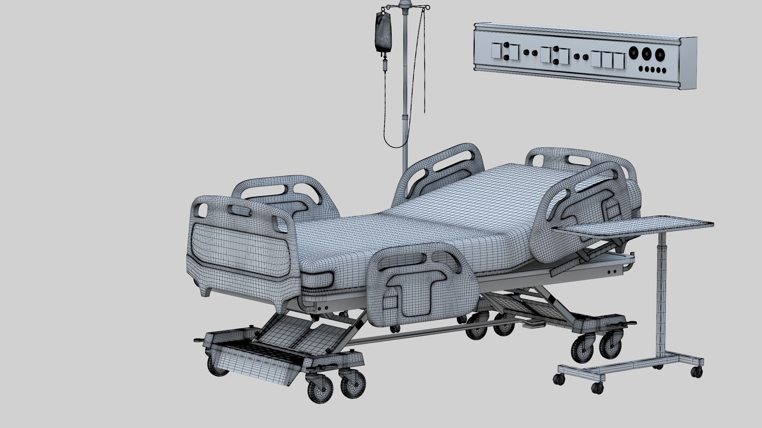Hospital Bed Low-poly 3D model_50