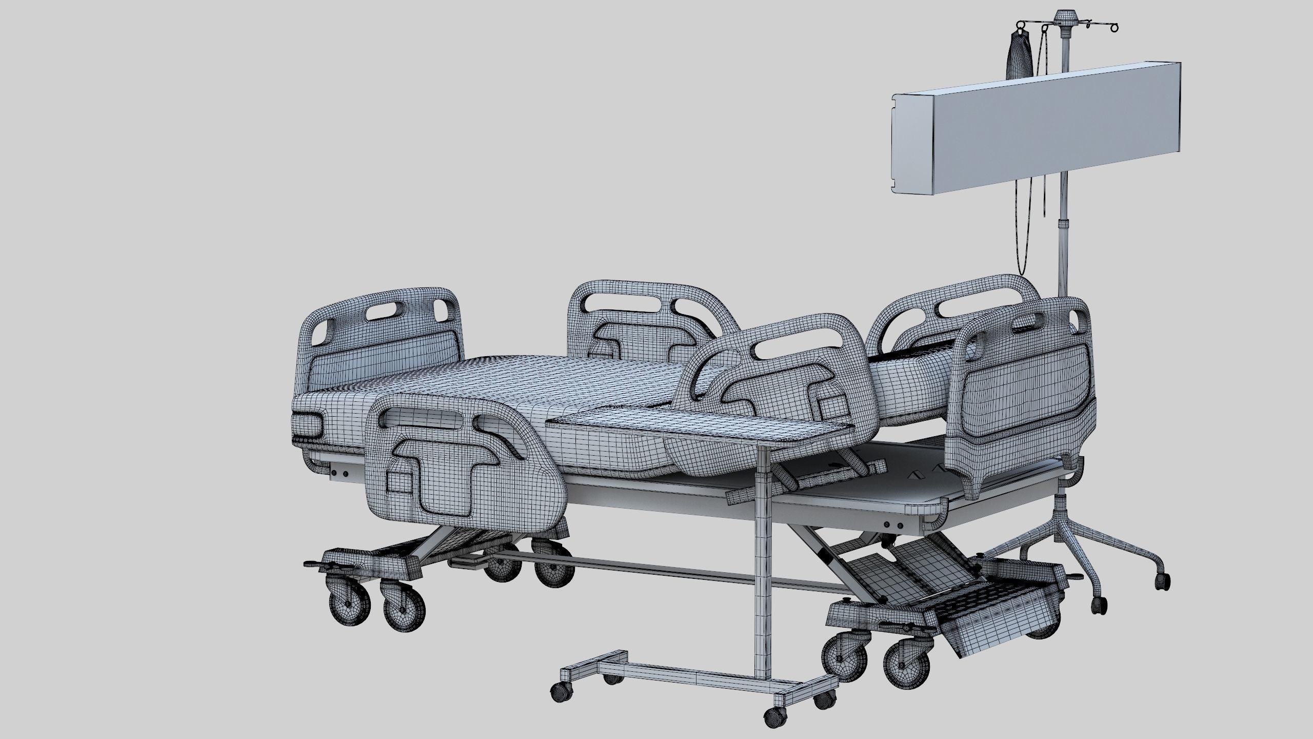 Hospital Bed Low-poly 3D model_47