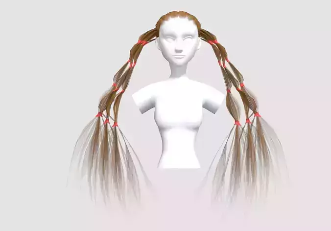 Stylized Ponytail Hairstyle  3D model
