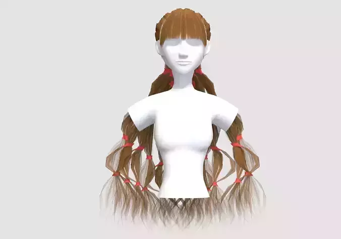 Stylized Ponytail Hairstyle  3D model