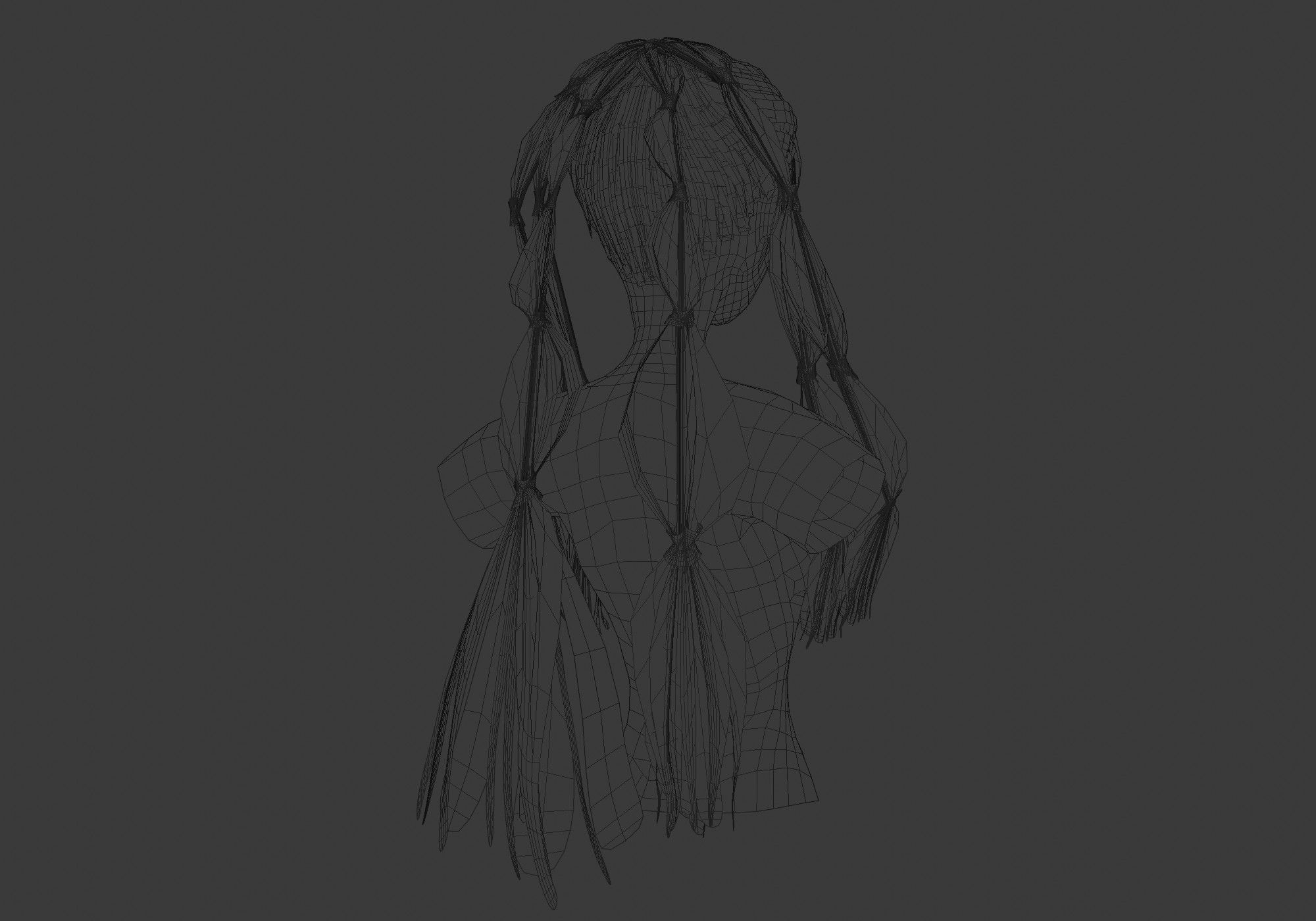 Stylized Female Hairstyle 3D model_8