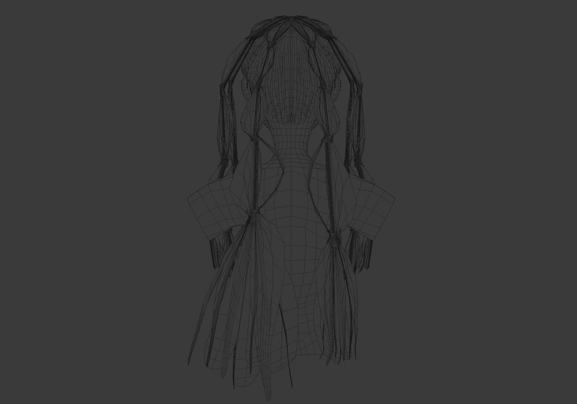 Stylized Female Hairstyle 3D model_9