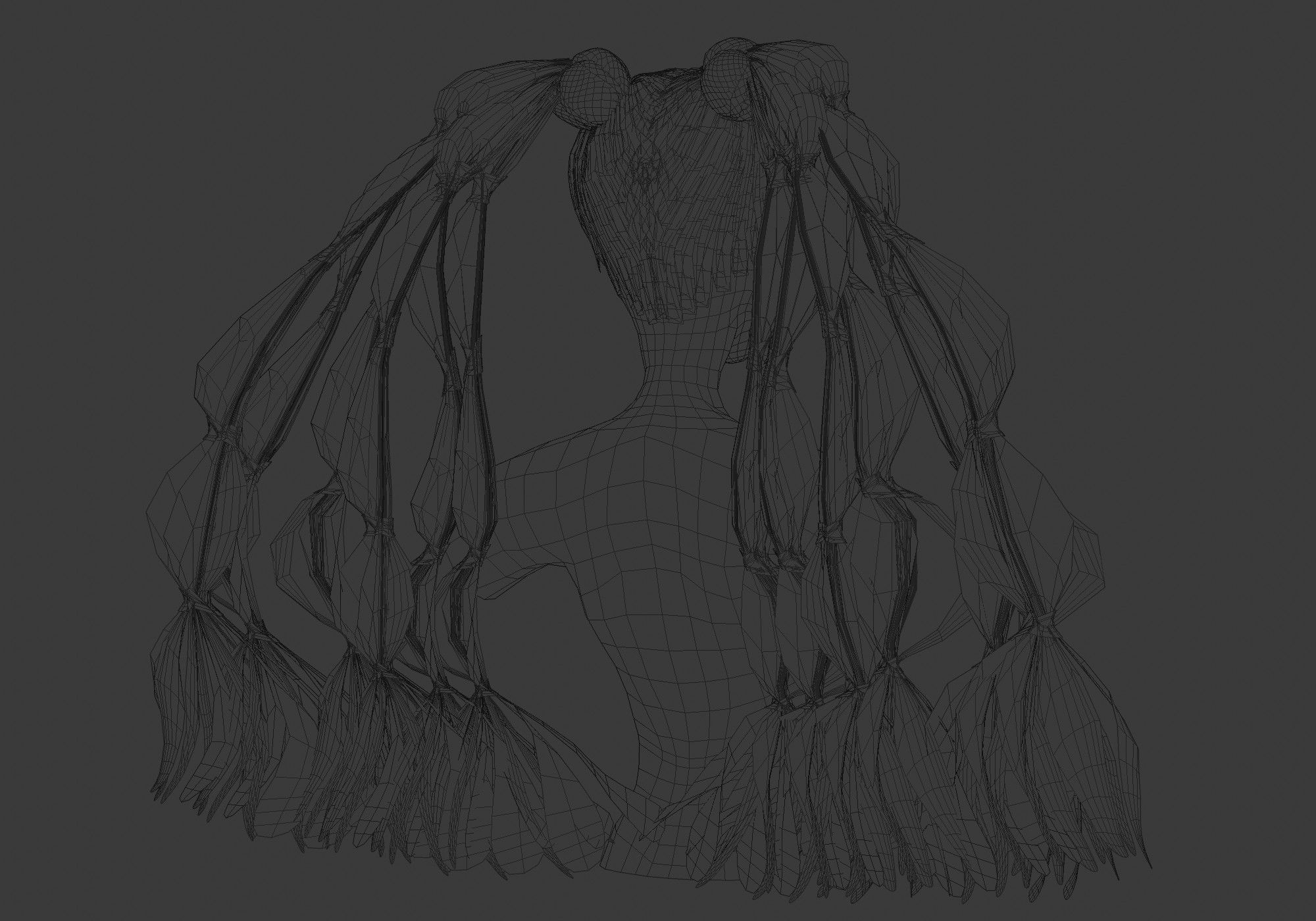 Ponytails Female Hairstyle 3D model_8