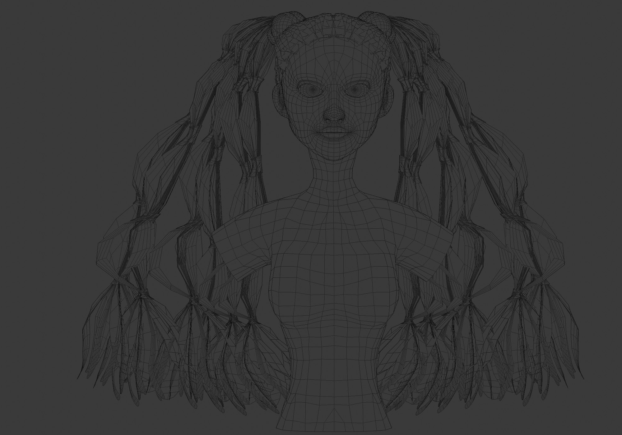 Ponytails Female Hairstyle 3D model_5