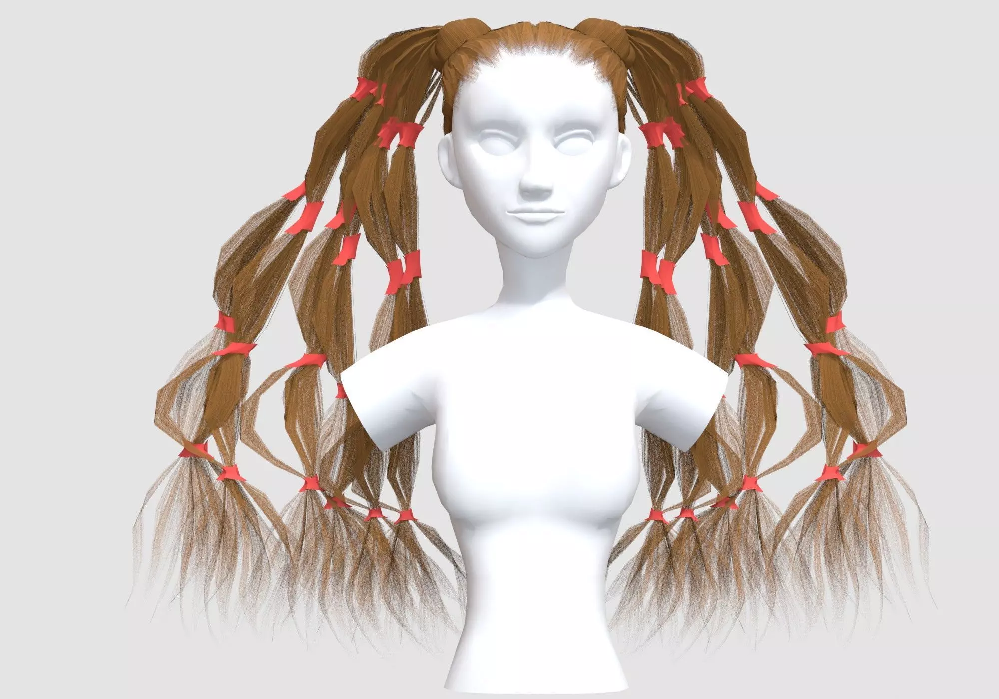 Ponytails Female Hairstyle 3D model_0