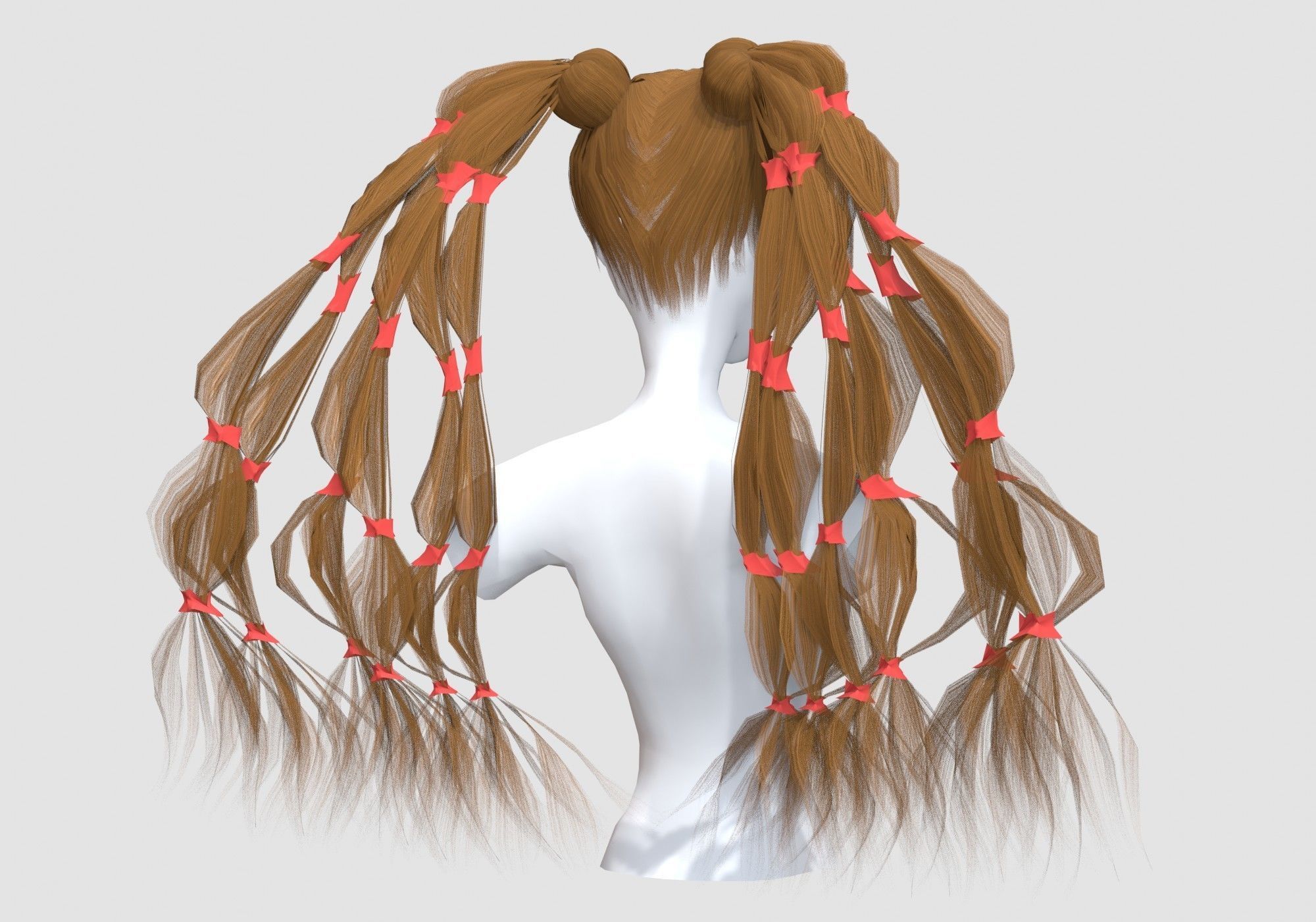 Ponytails Female Hairstyle 3D model_3
