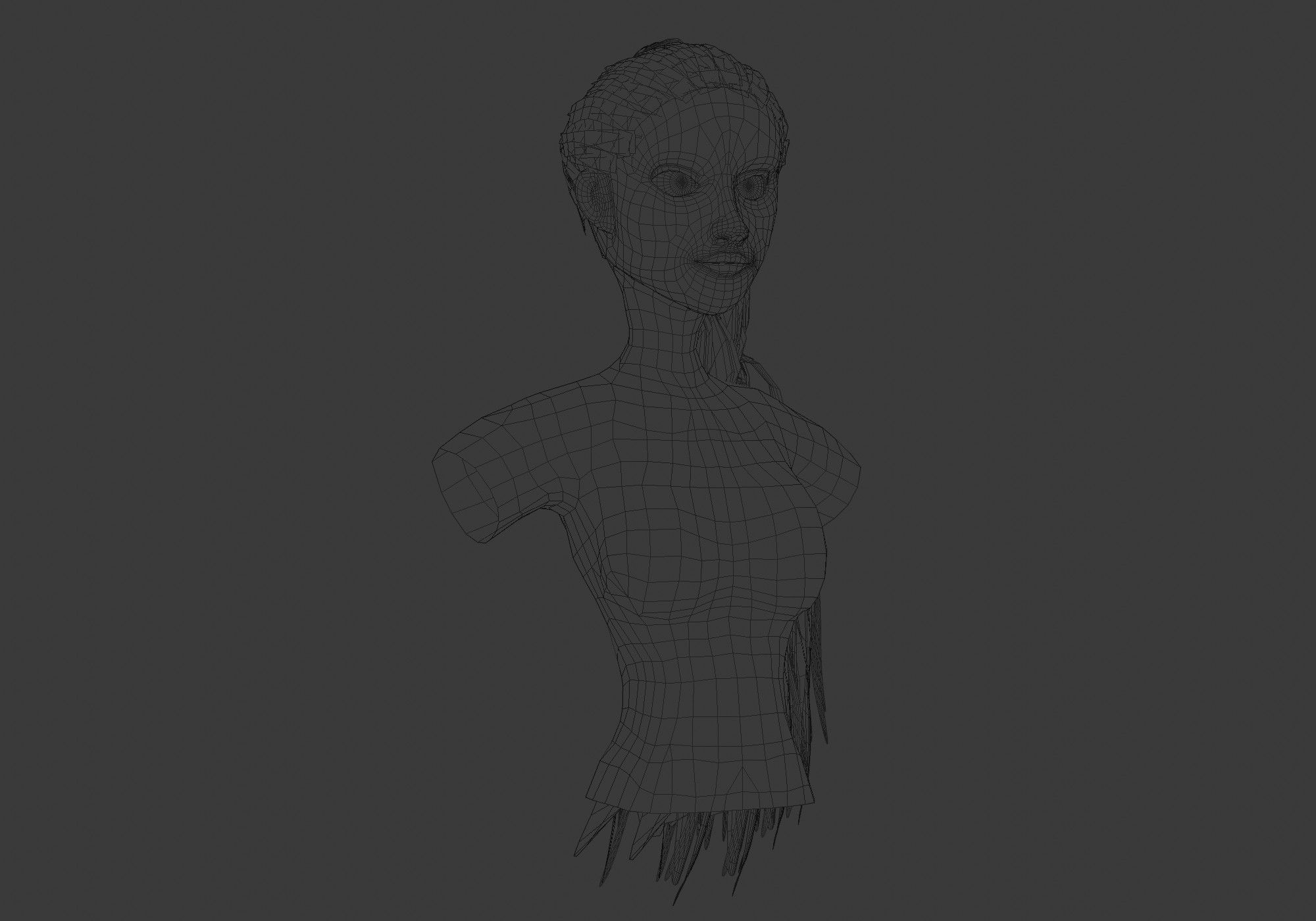 Ponytail Long Hairstyle 3D model_6