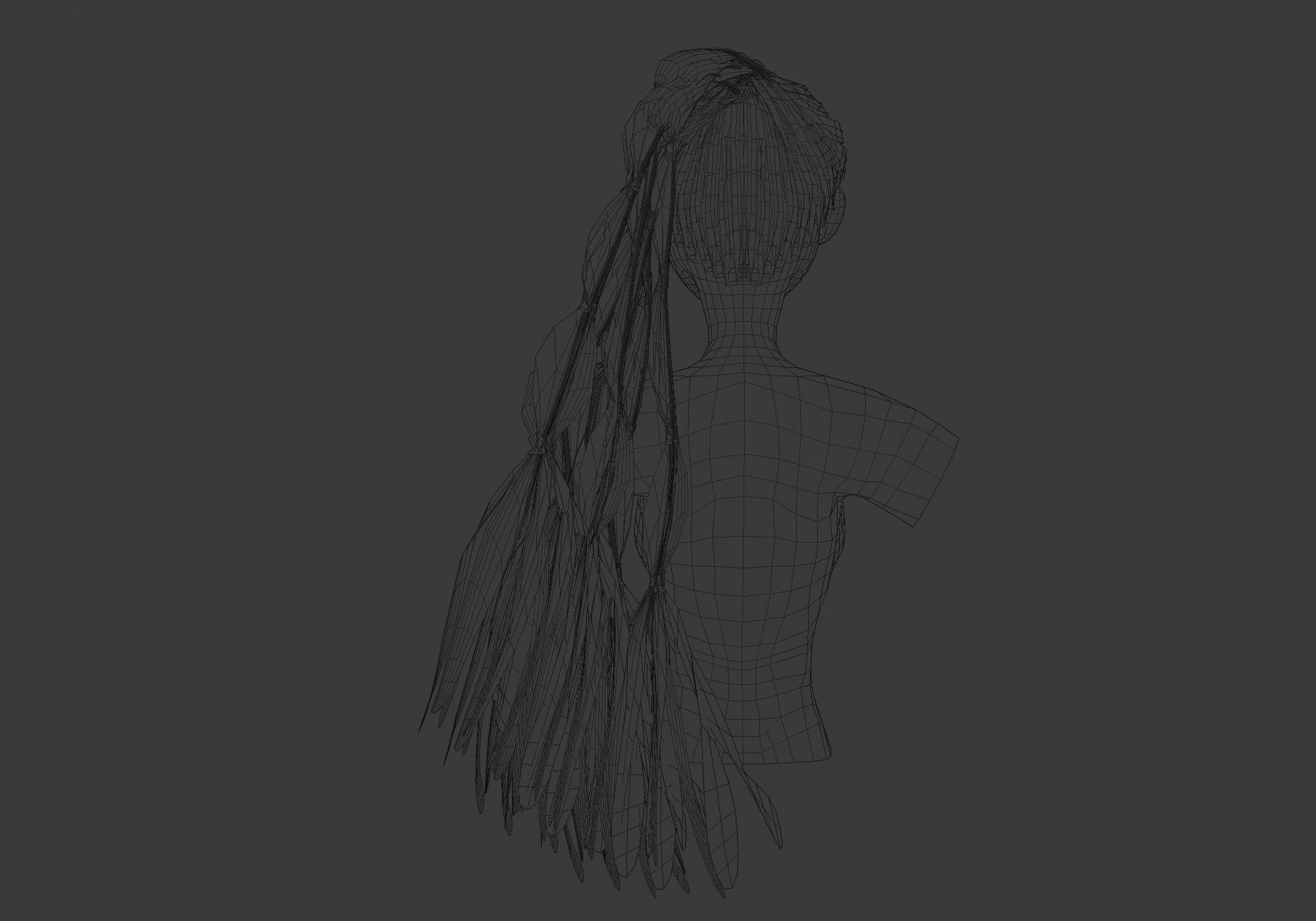 Ponytail Long Hairstyle 3D model_9