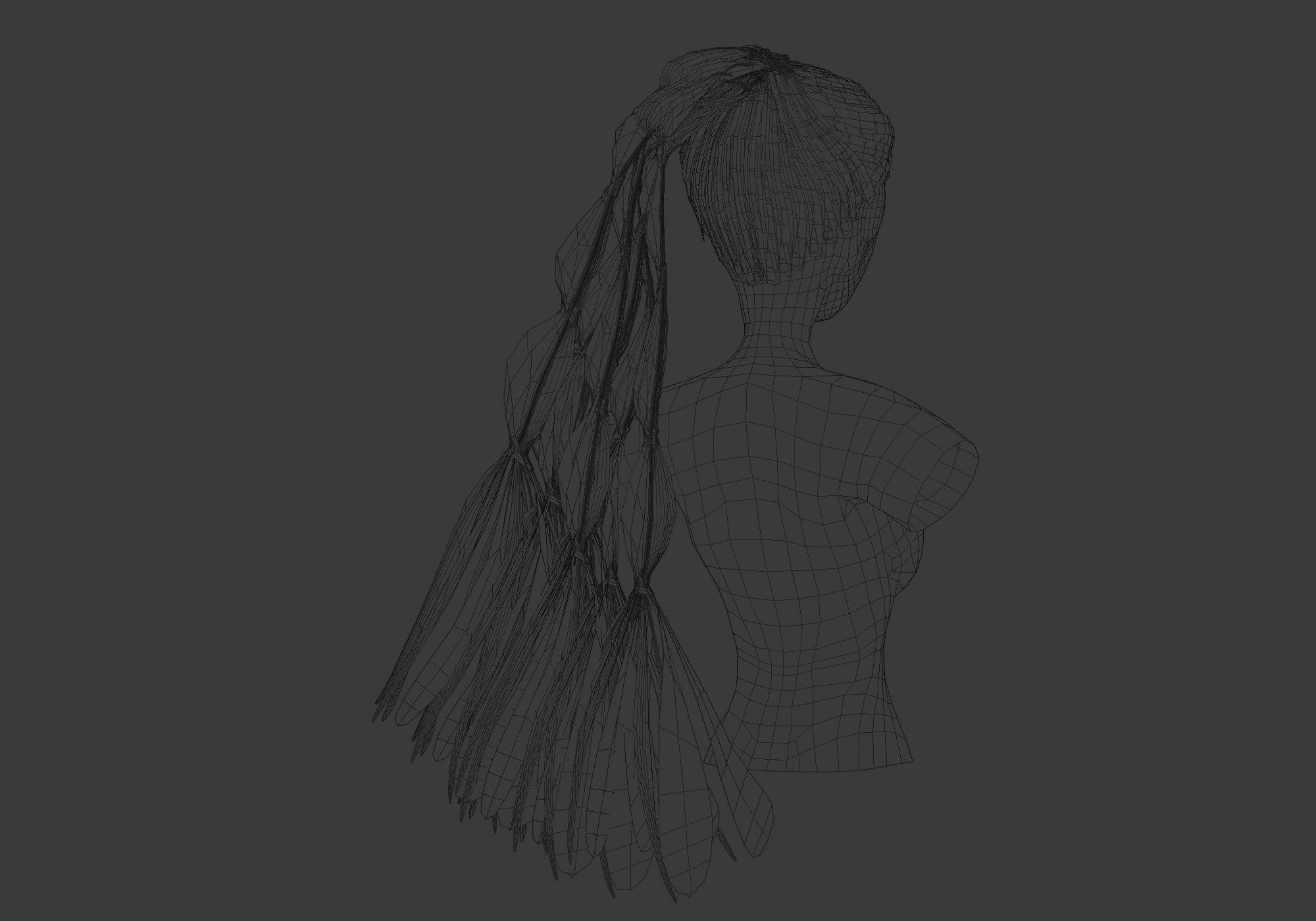 Ponytail Long Hairstyle 3D model_8