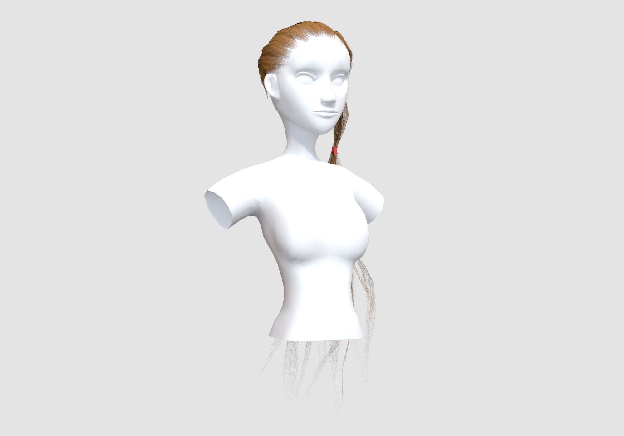 Ponytail Female Hairstyle  3D model_1