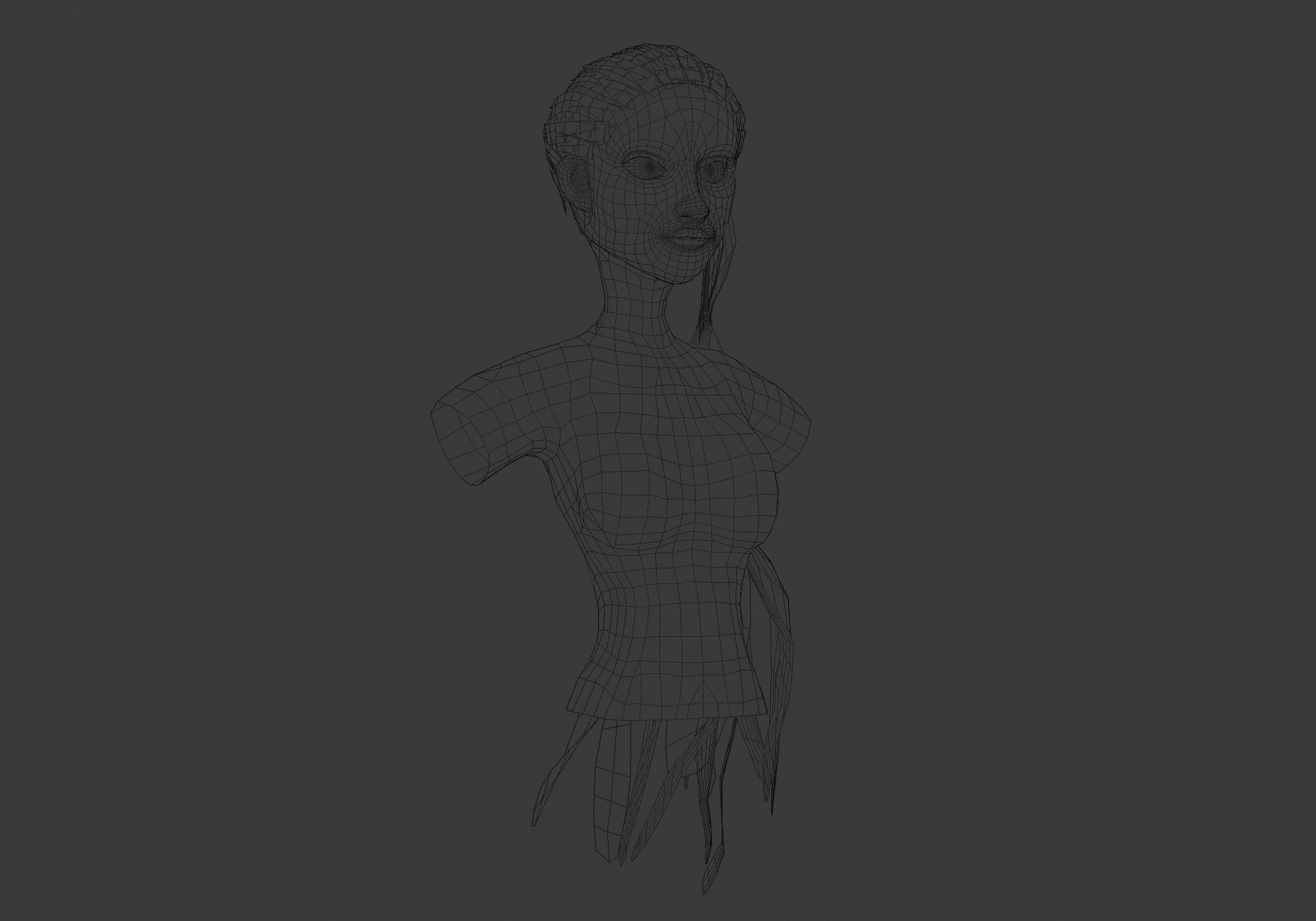 Ponytail Female Hairstyle  3D model_6