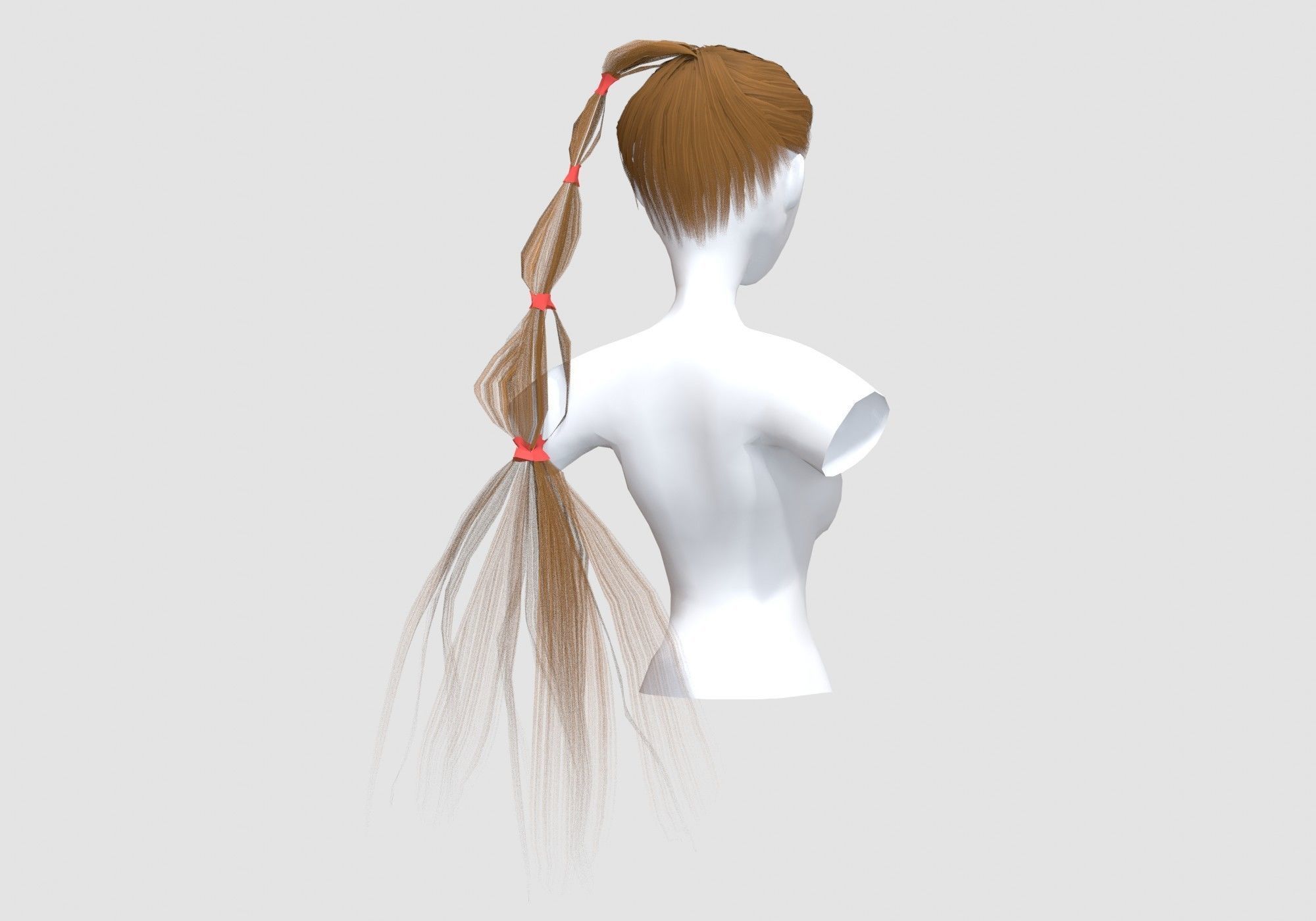 Ponytail Female Hairstyle  3D model_3