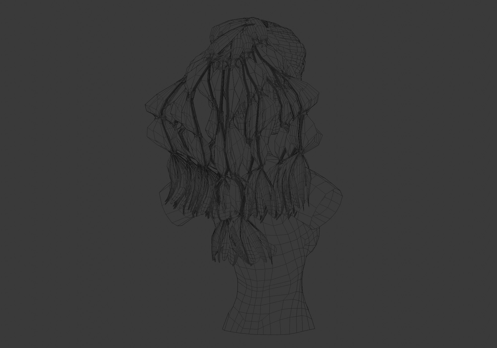 Pigtails Female Hairstyle 3D model_8