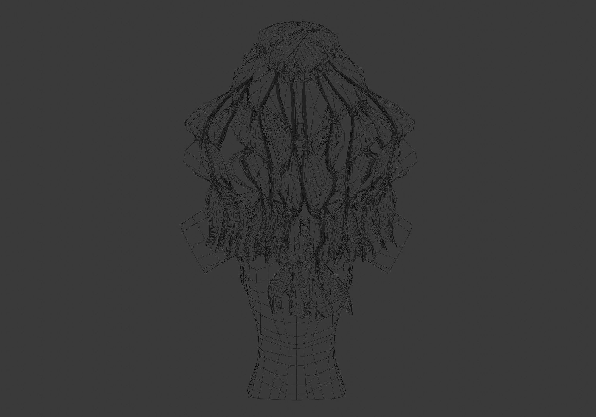 Pigtails Female Hairstyle 3D model_9