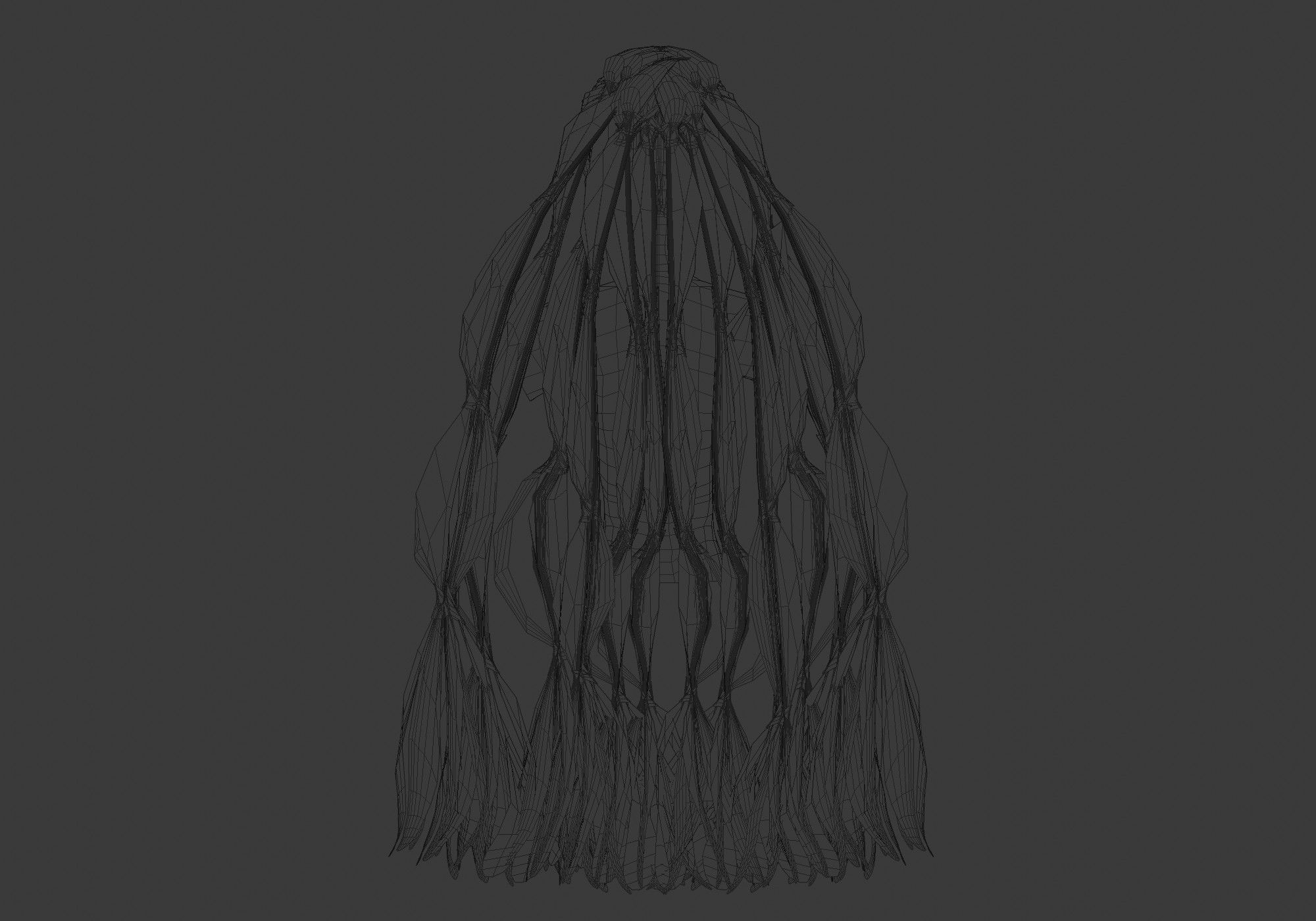 Long Female Hairstyle  3D model_9