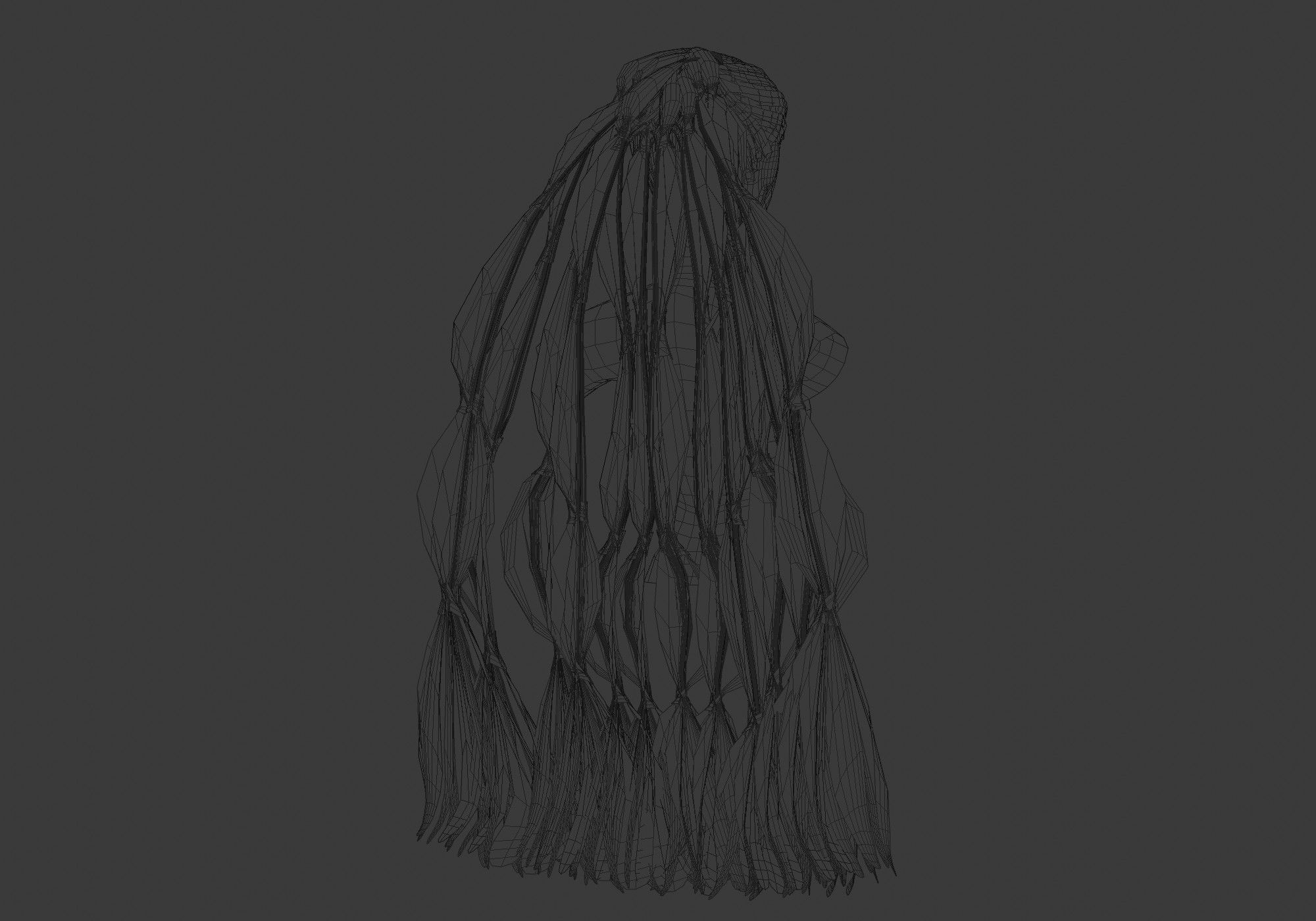 Long Female Hairstyle  3D model_8