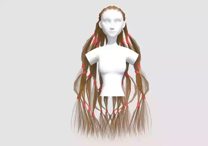 Long Female Hairstyle  3D model