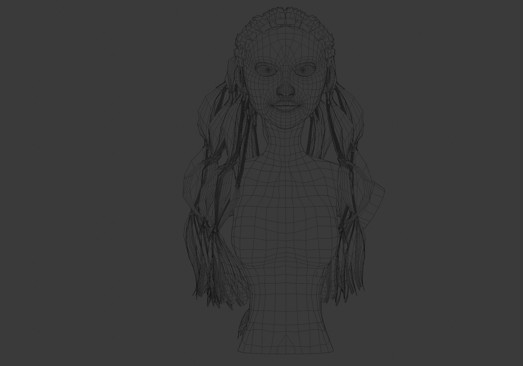 Female Long Hairstyle 3D model_5