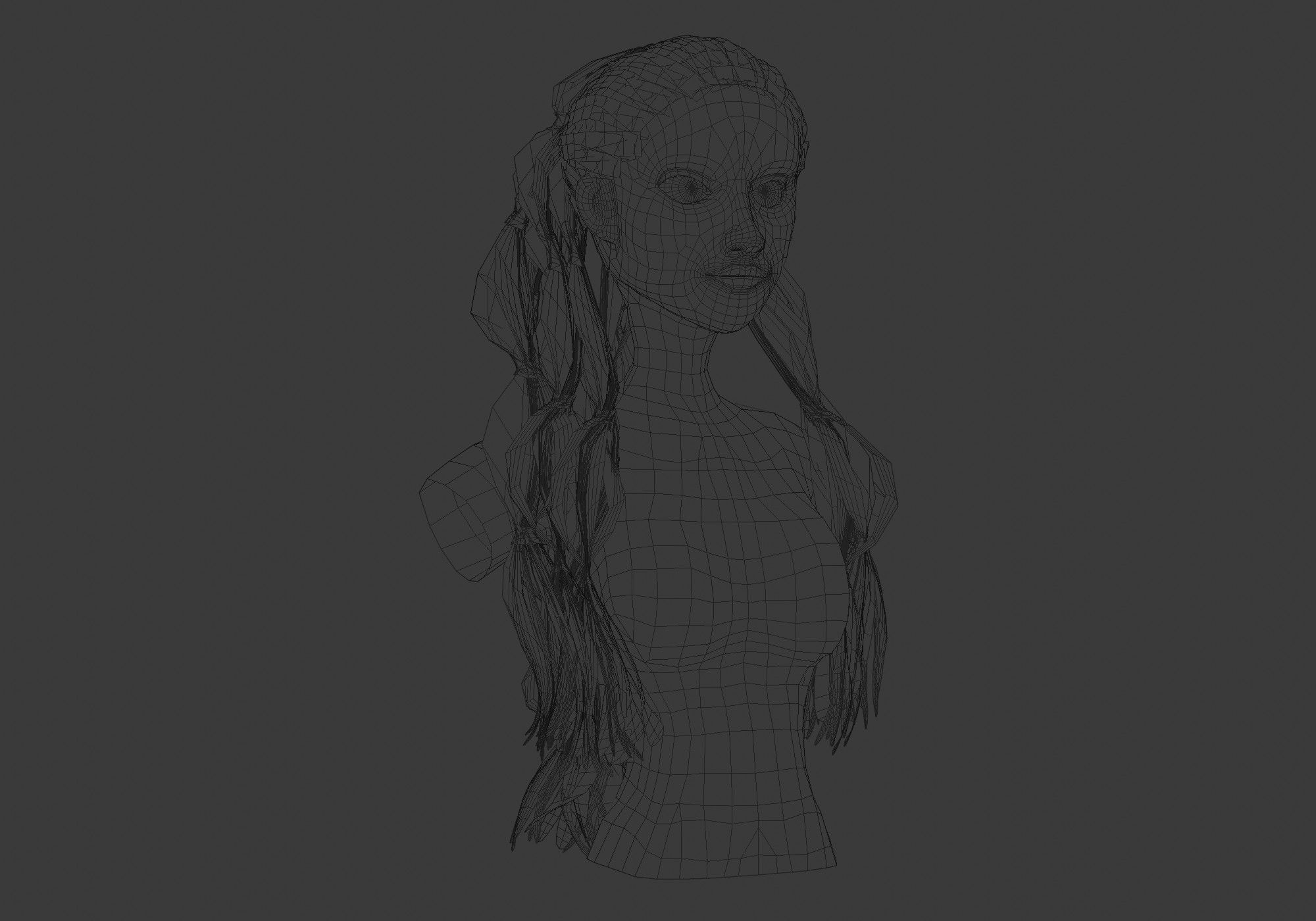 Female Long Hairstyle 3D model_6
