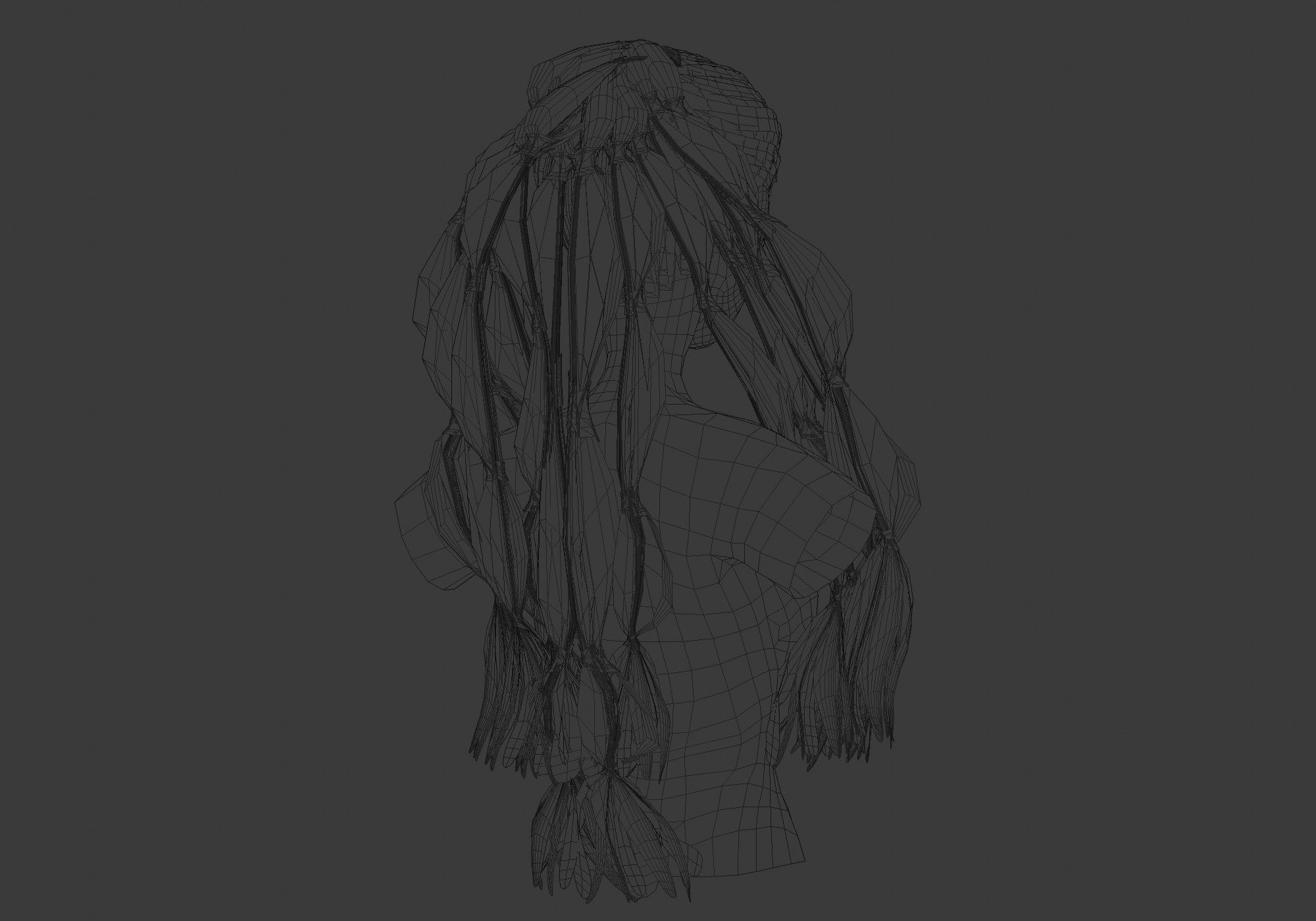 Female Long Hairstyle 3D model_8