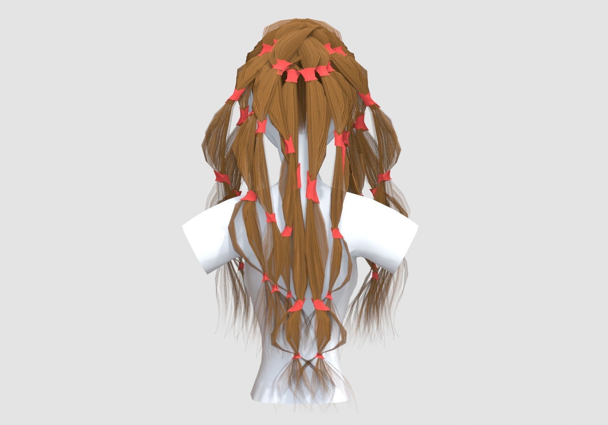 Female Long Hairstyle 3D model_4