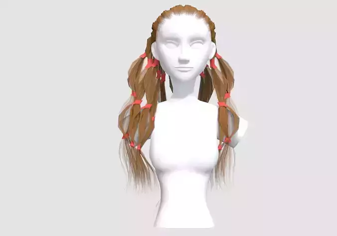 Female Long Hairstyle 3D model Female Long Hairstyle 3D model