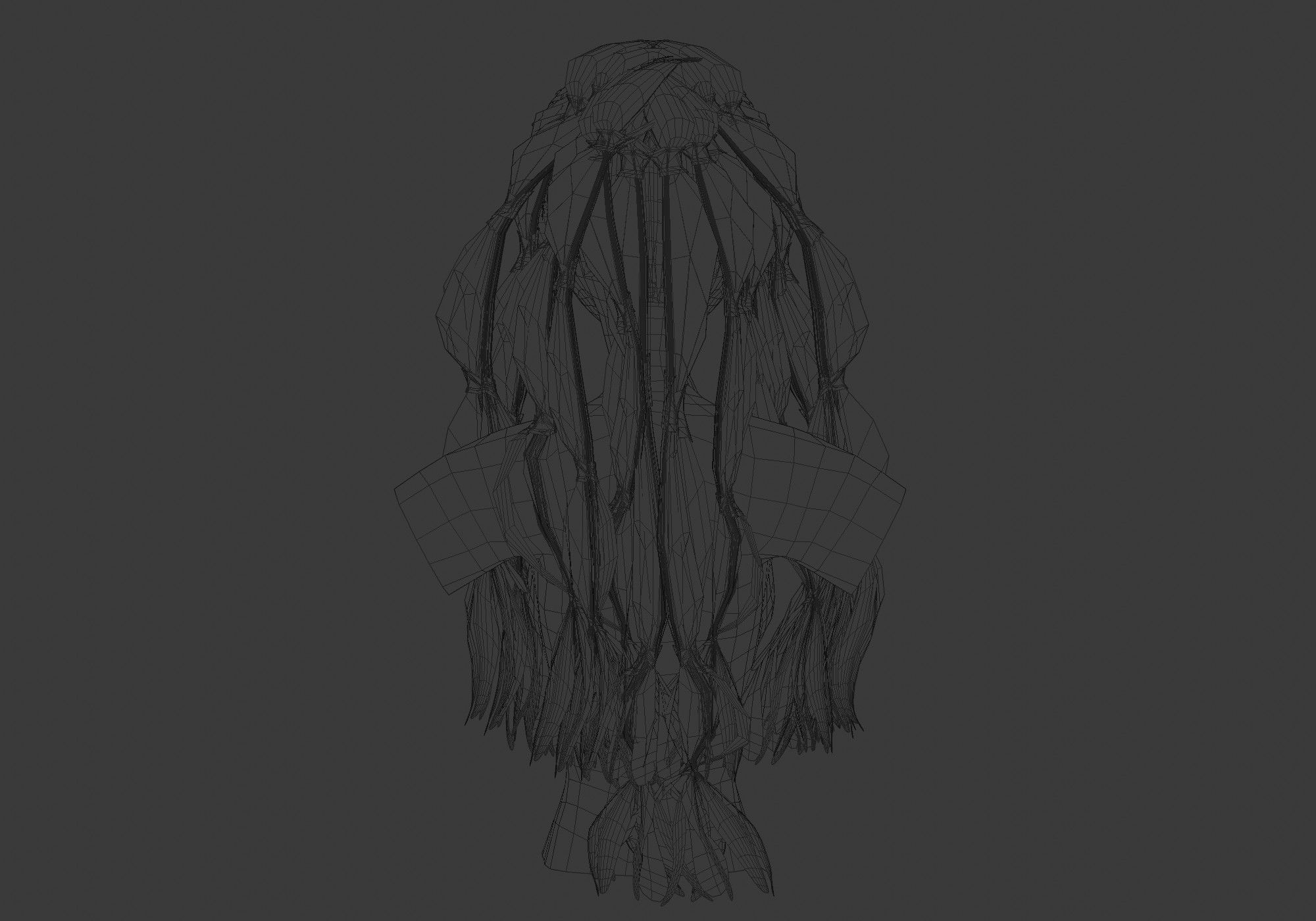 Female Long Hairstyle 3D model_9