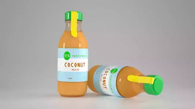 Juice Bottles Free low-poly 3D model